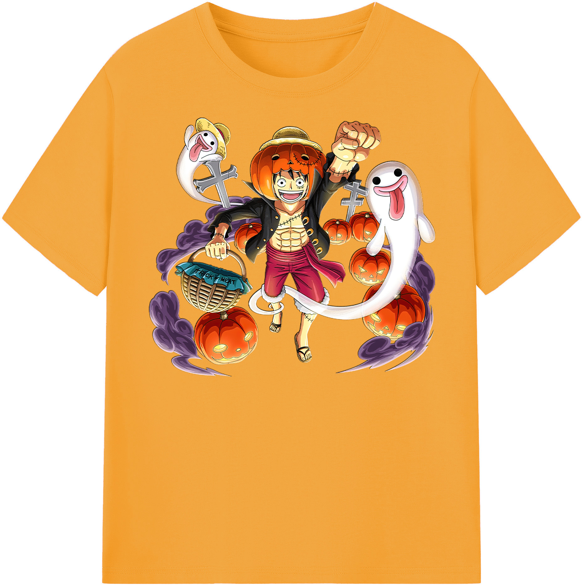 ワンピース モンキー・D・ルフィ ONE PIECE Monkey D. Luffy レディースカジュアルプリントTシャツ（綿100％）
