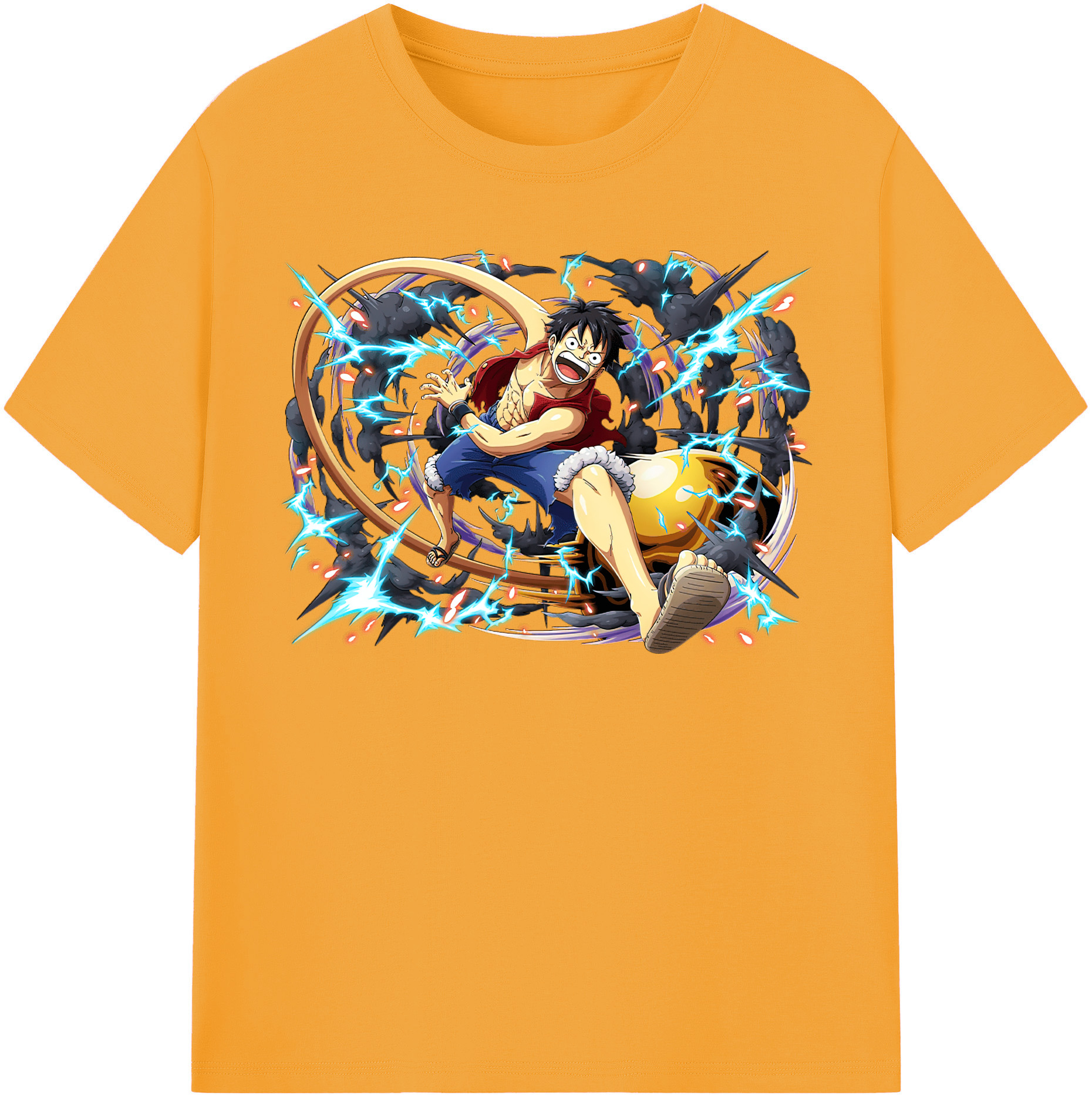 ワンピース モンキー・D・ルフィ ONE PIECE Monkey D. Luffy レディースカジュアルプリントTシャツ（綿100％）