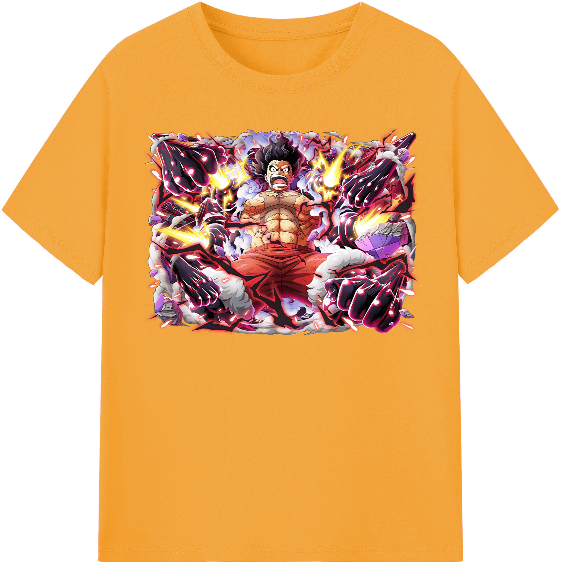 ワンピース モンキー・D・ルフィ ONE PIECE Monkey D. Luffy レディースカジュアルプリントTシャツ（綿100％）