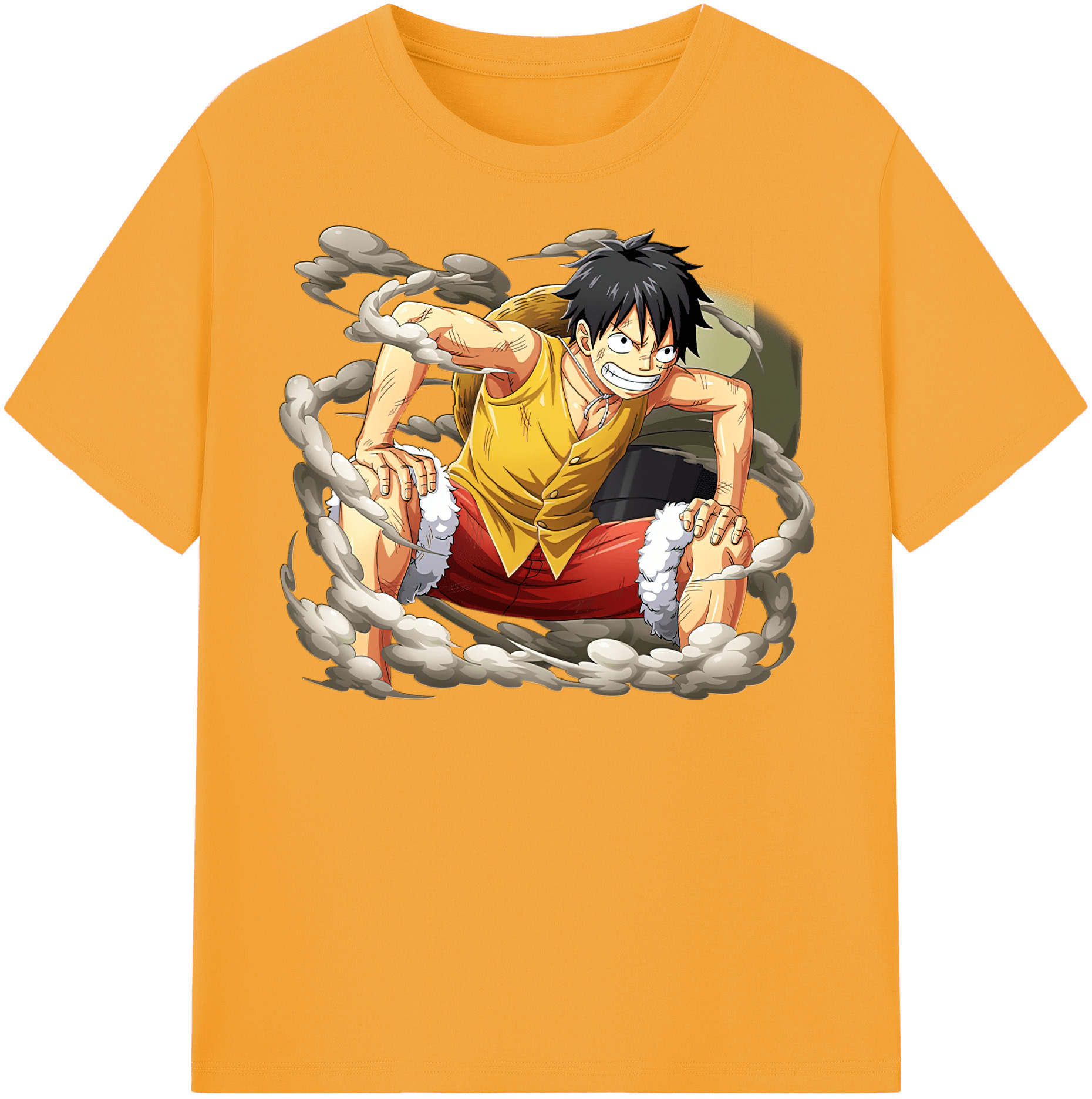 ワンピース モンキー・D・ルフィ ONE PIECE Monkey D. Luffy レディースカジュアルプリントTシャツ（綿100％）