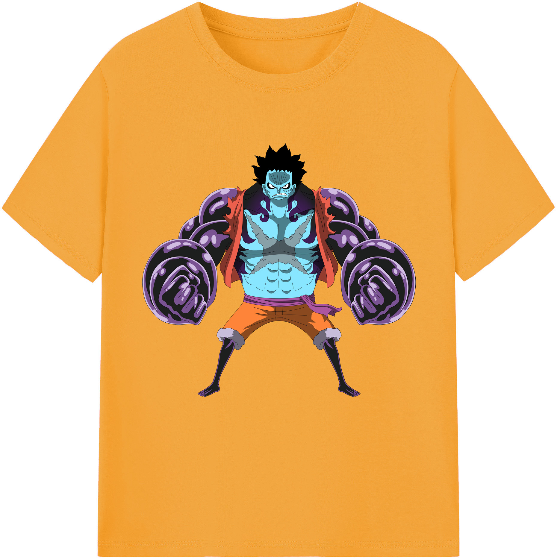 ワンピース モンキー・D・ルフィ ONE PIECE Monkey D. Luffy レディースカジュアルプリントTシャツ（綿100％）