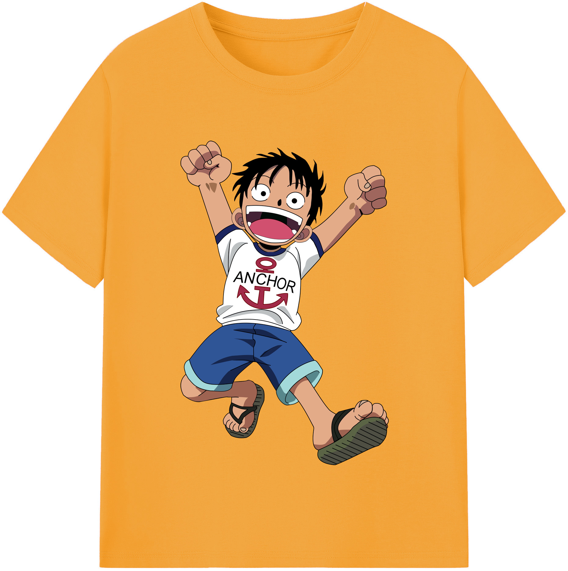 ワンピース モンキー・D・ルフィ ONE PIECE Monkey D. Luffy レディースカジュアルプリントTシャツ（綿100％）