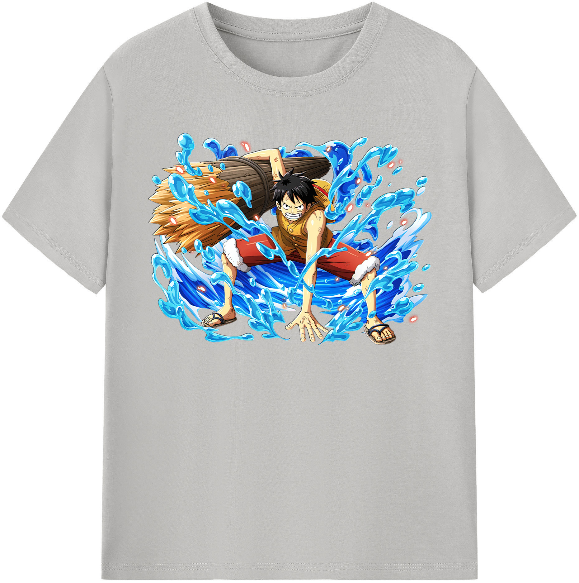 ワンピース モンキー・D・ルフィ ONE PIECE Monkey D. Luffy レディースカジュアルプリントTシャツ（綿100％）