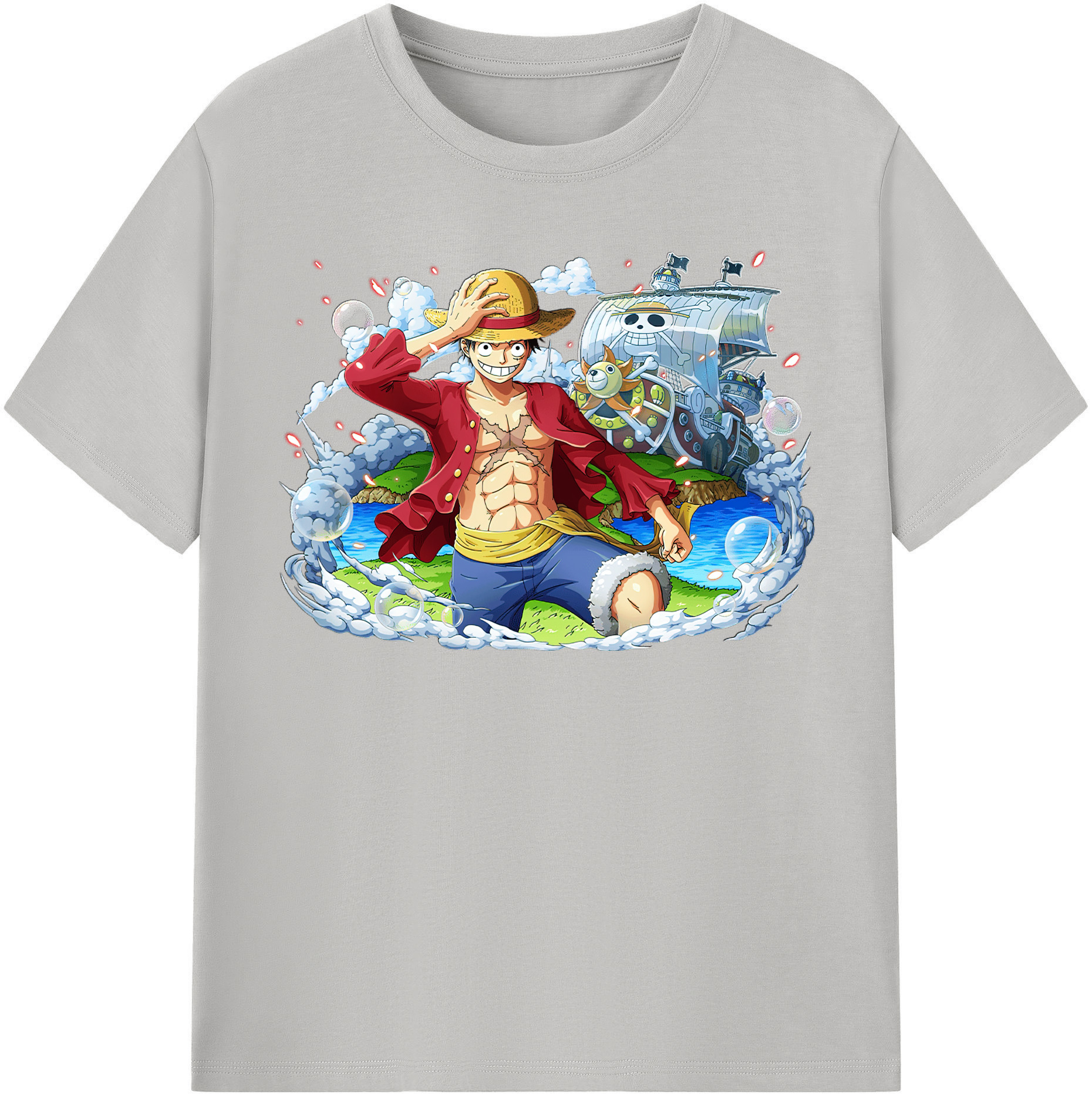 ワンピース モンキー・D・ルフィ ONE PIECE Monkey D. Luffy レディースカジュアルプリントTシャツ（綿100％）