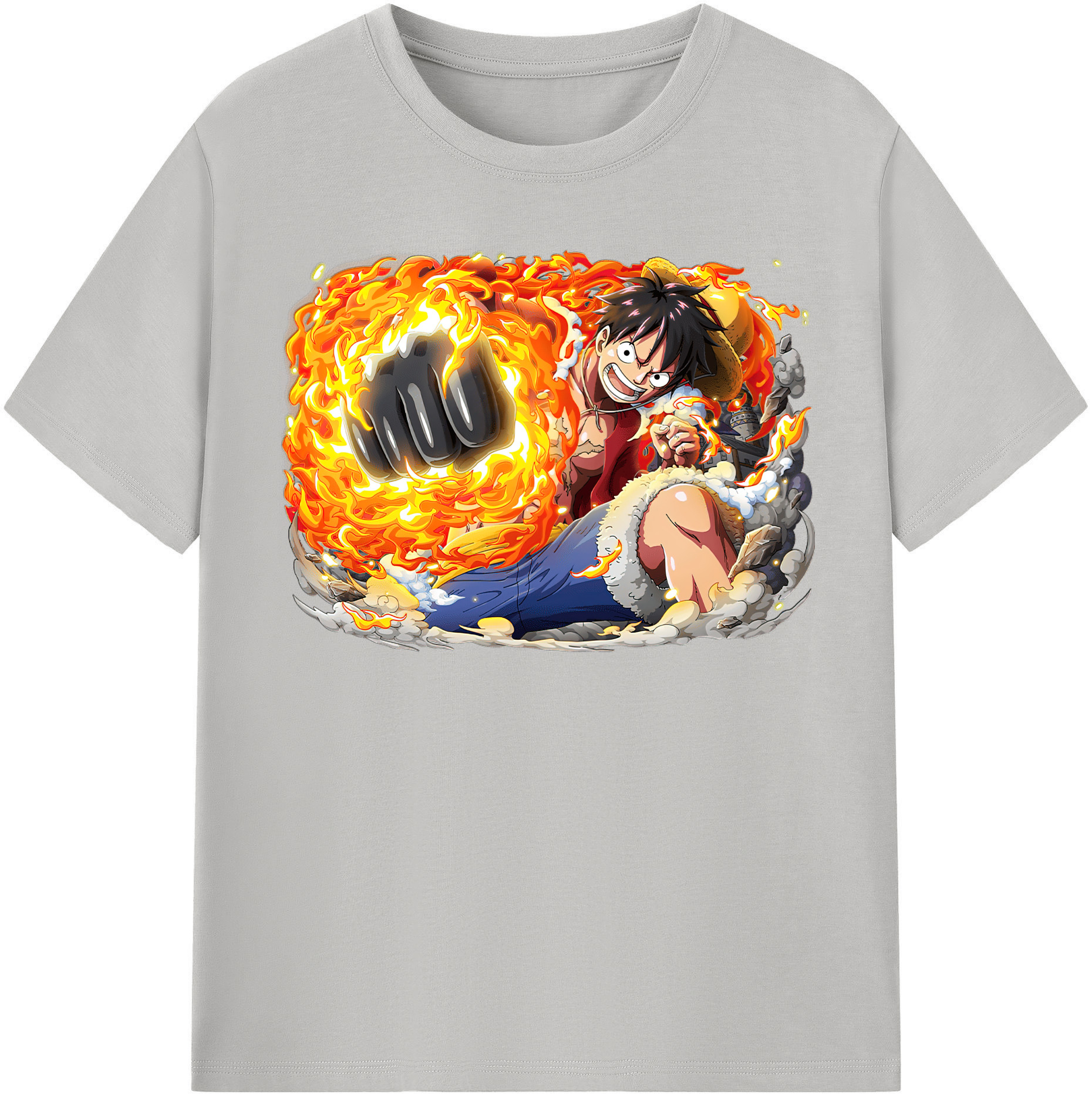ワンピース モンキー・D・ルフィ ONE PIECE Monkey D. Luffy レディースカジュアルプリントTシャツ（綿100％）
