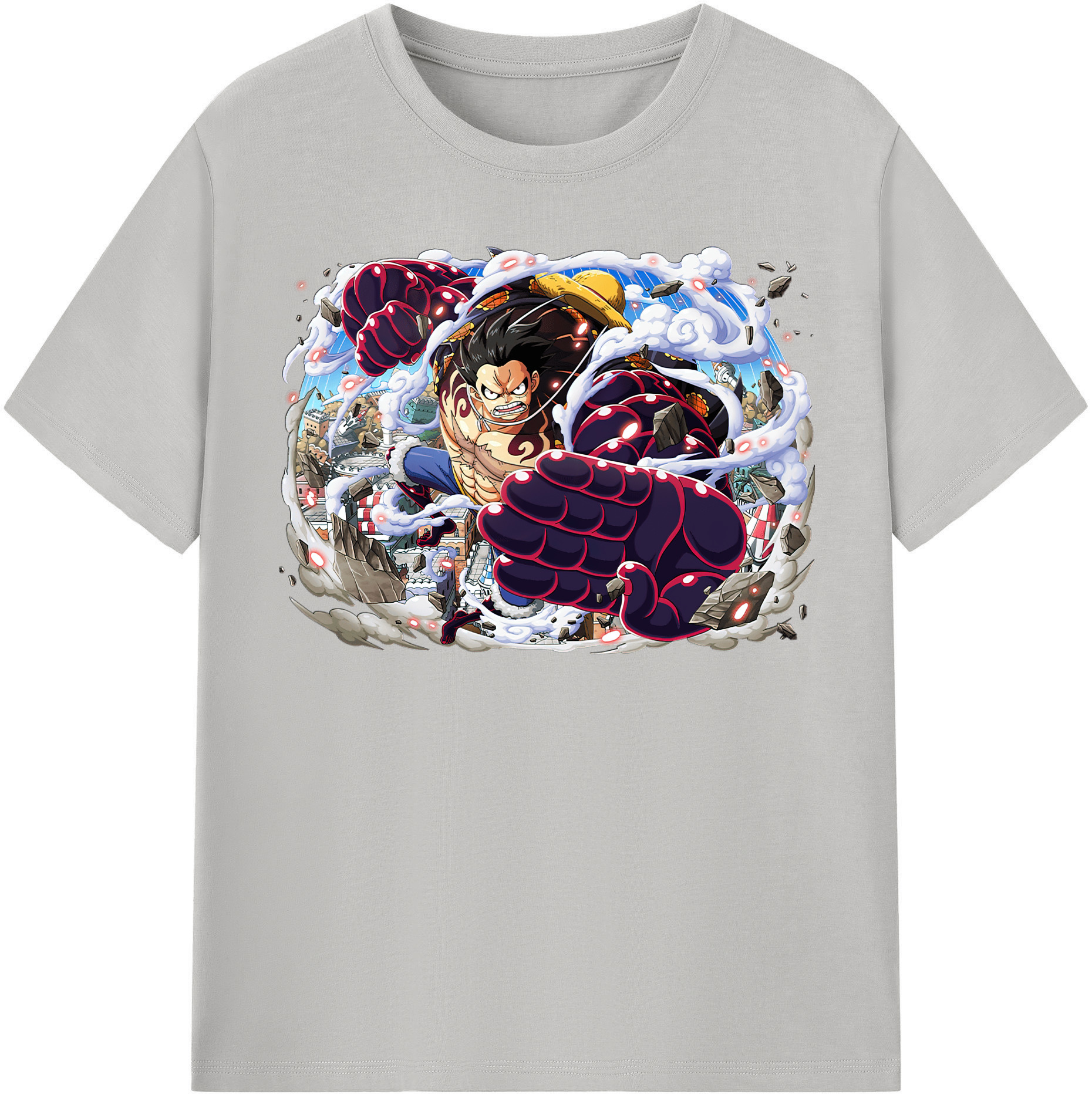 ワンピース モンキー・D・ルフィ ONE PIECE Monkey D. Luffy レディースカジュアルプリントTシャツ（綿100％）