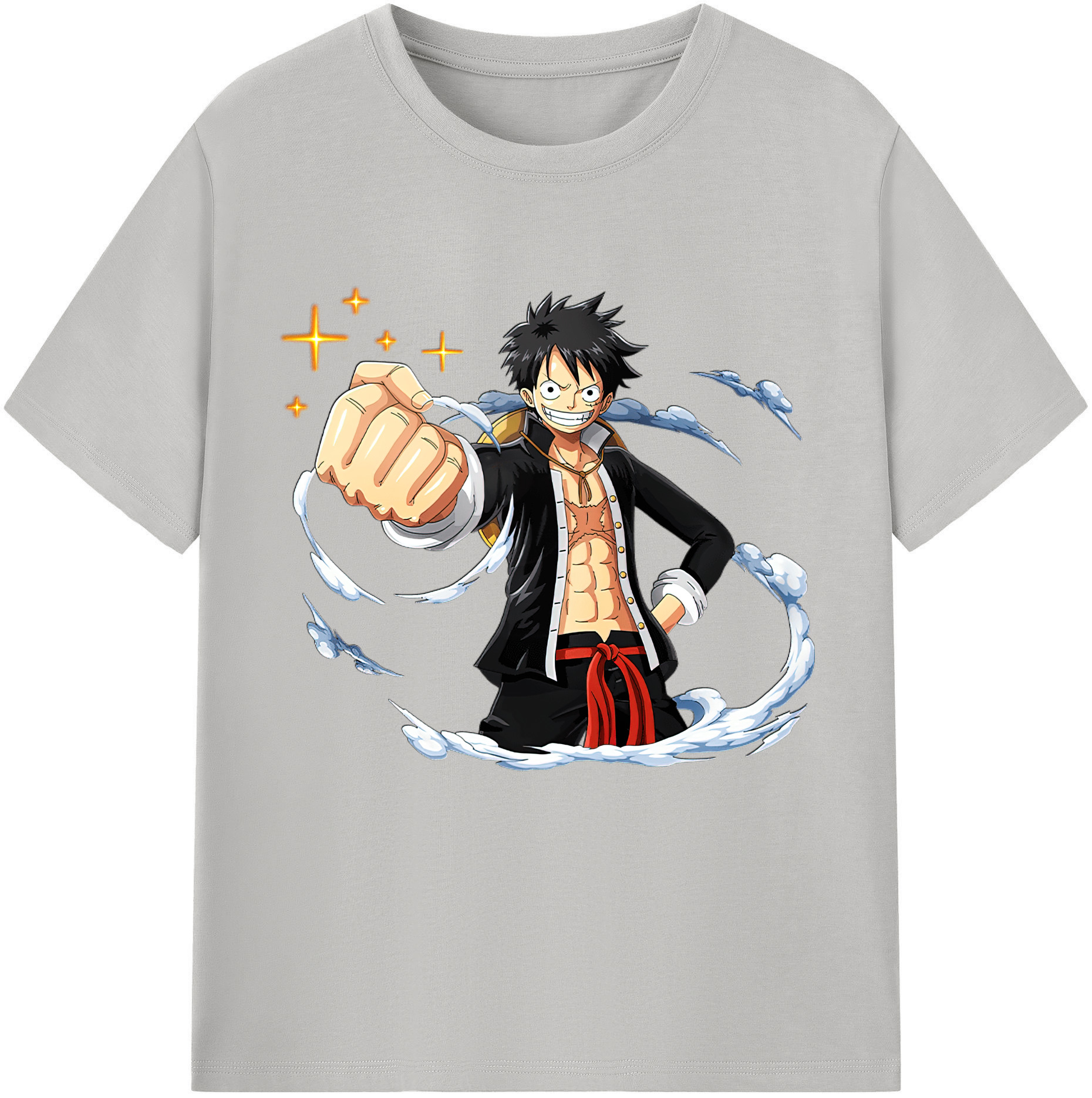 ワンピース モンキー・D・ルフィ ONE PIECE Monkey D. Luffy レディースカジュアルプリントTシャツ（綿100％）
