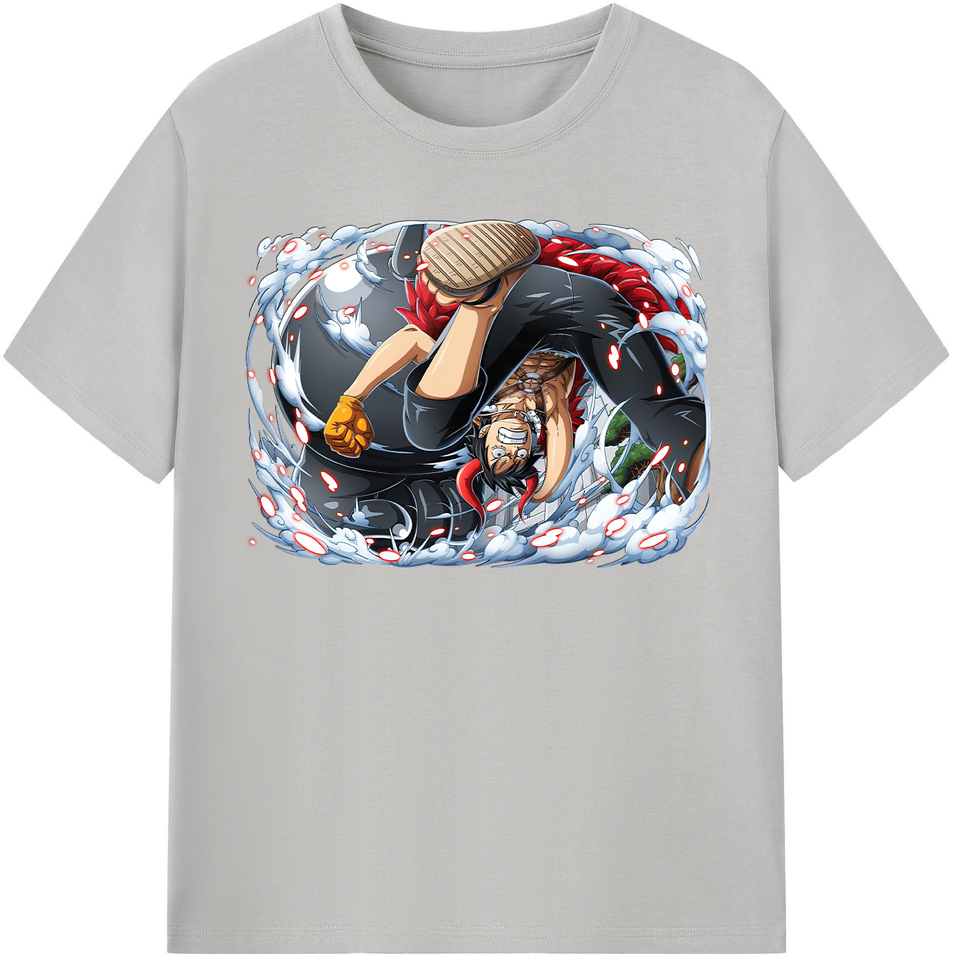ワンピース モンキー・D・ルフィ ONE PIECE Monkey D. Luffy レディースカジュアルプリントTシャツ（綿100％）