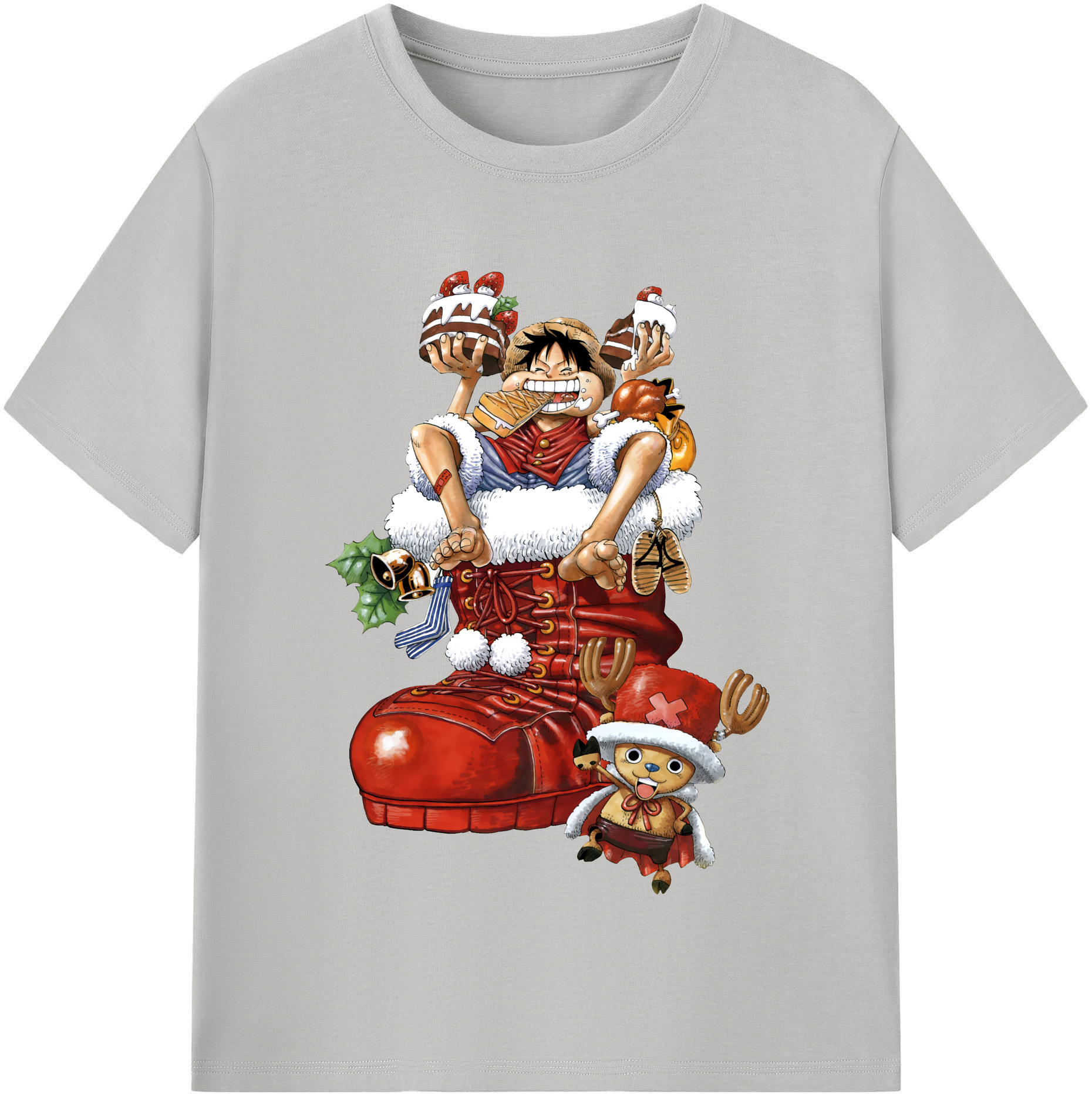 ワンピース モンキー・D・ルフィ ONE PIECE Monkey D. Luffy レディースカジュアルプリントTシャツ（綿100％）