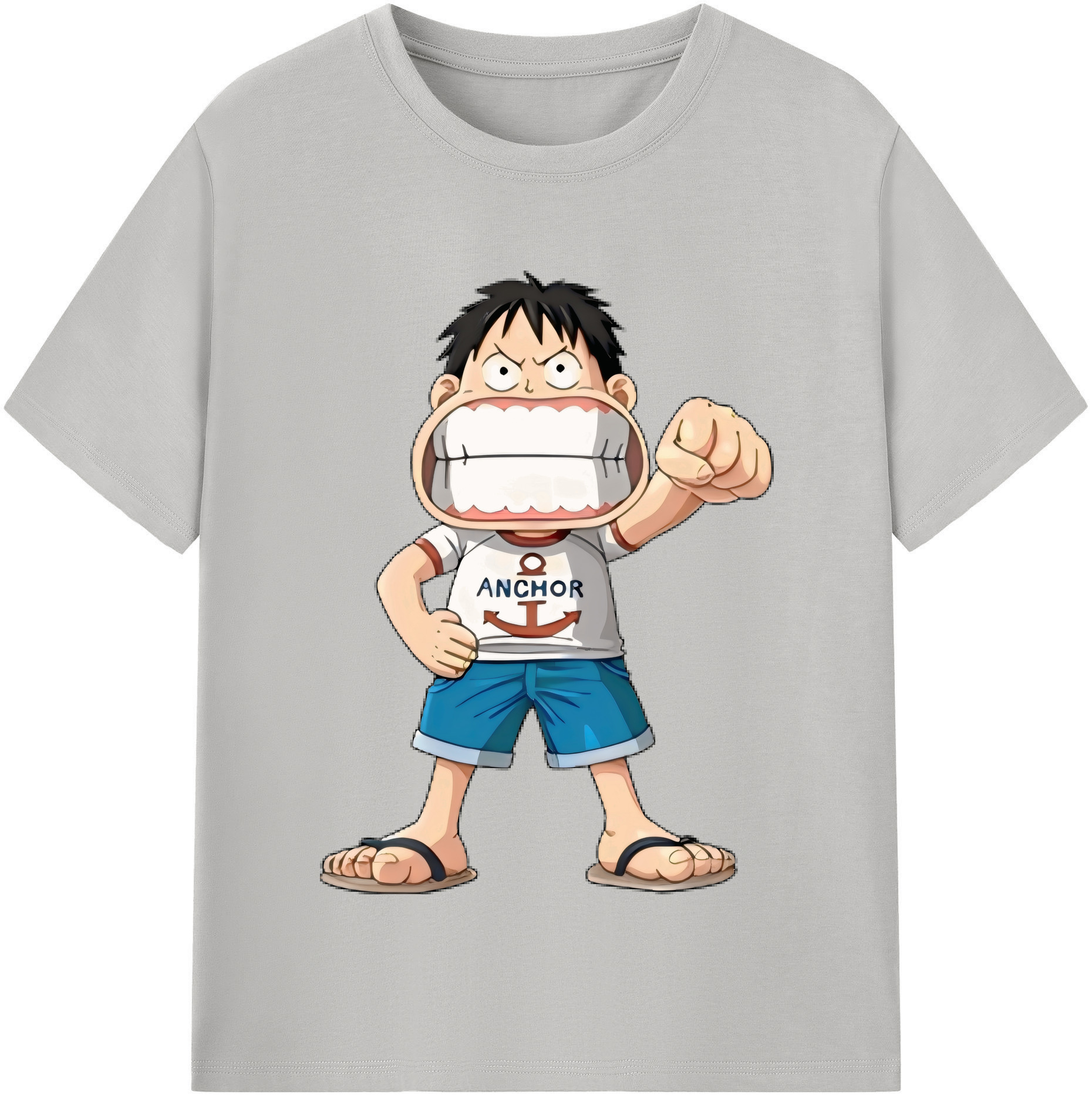 ワンピース モンキー・D・ルフィ ONE PIECE Monkey D. Luffy レディースカジュアルプリントTシャツ（綿100％）