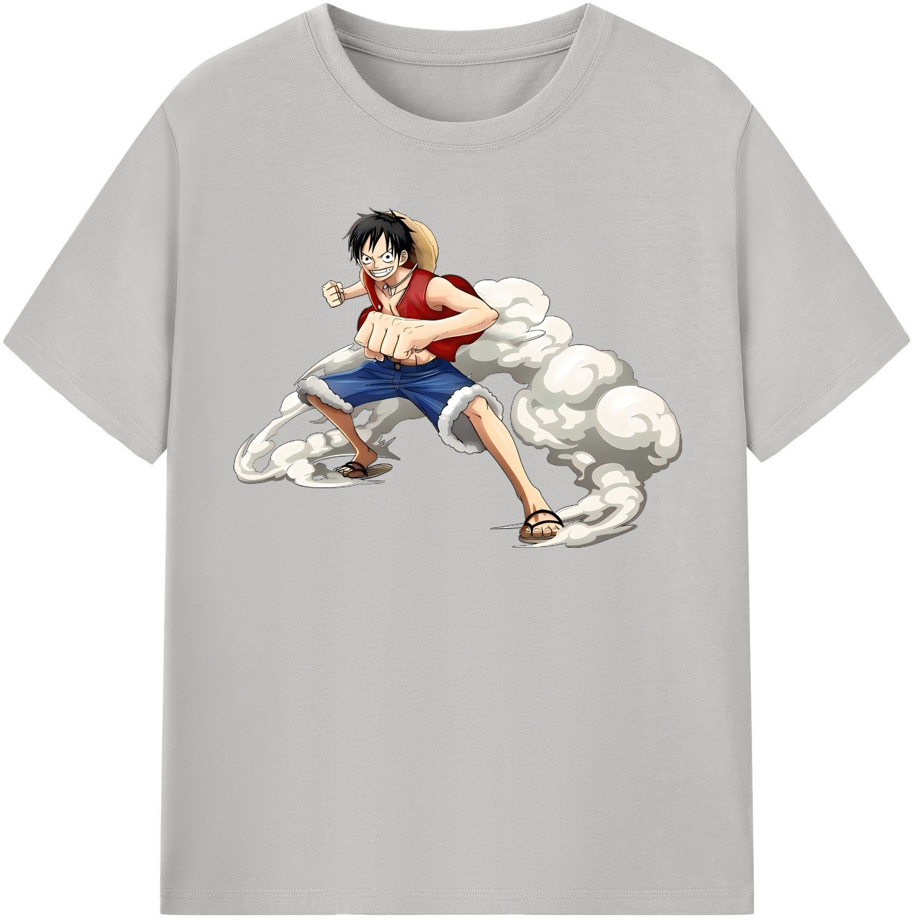 ワンピース モンキー・D・ルフィ ONE PIECE Monkey D. Luffy レディースカジュアルプリントTシャツ（綿100％）