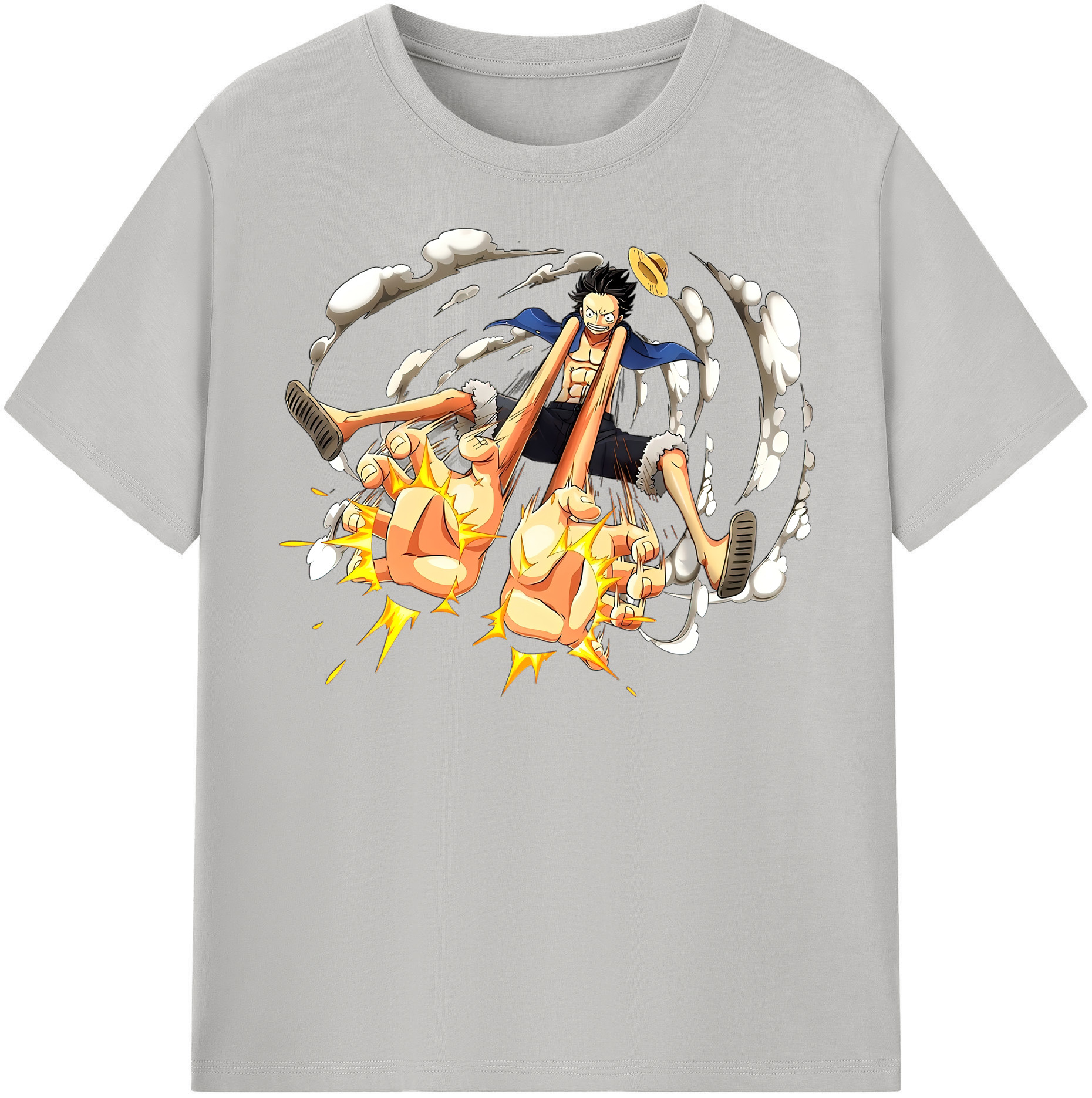 ワンピース モンキー・D・ルフィ ONE PIECE Monkey D. Luffy レディースカジュアルプリントTシャツ（綿100％）