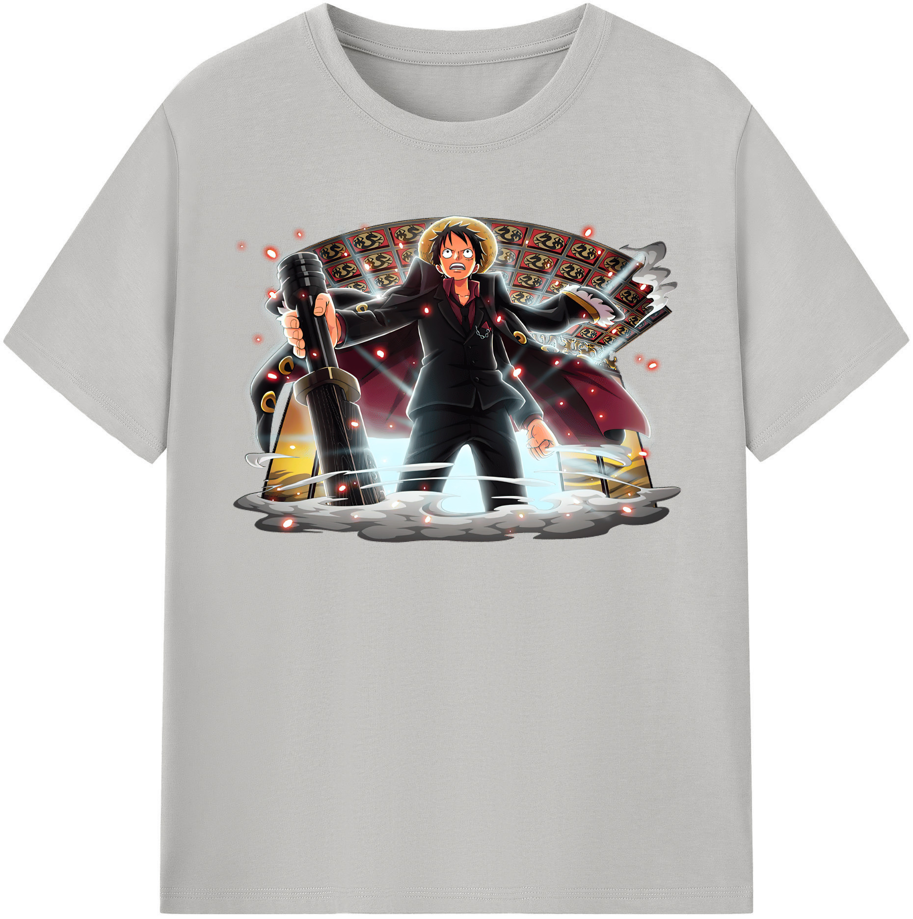 ワンピース モンキー・D・ルフィ ONE PIECE Monkey D. Luffy レディースカジュアルプリントTシャツ（綿100％）