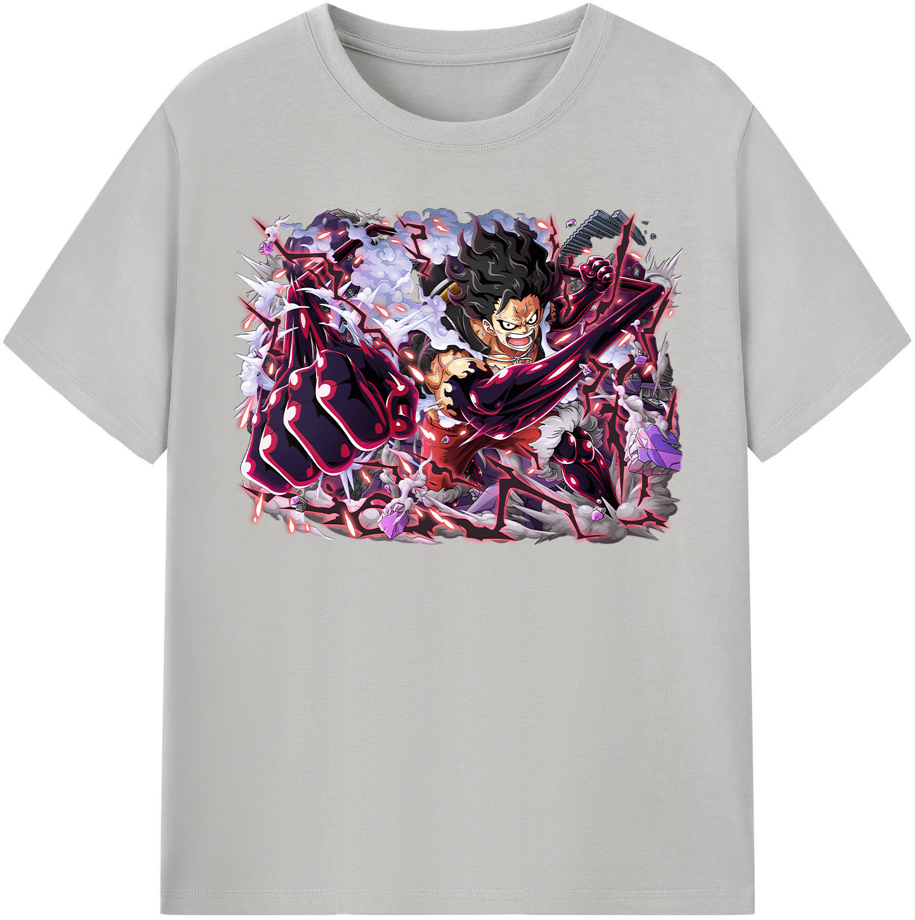 ワンピース モンキー・D・ルフィ ONE PIECE Monkey D. Luffy レディースカジュアルプリントTシャツ（綿100％）