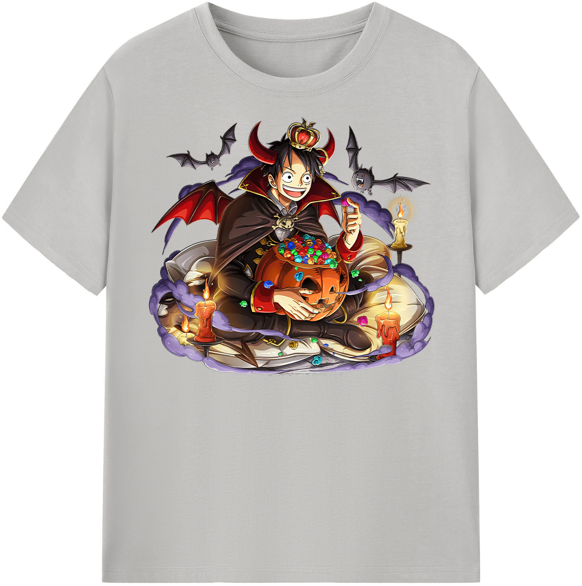 ワンピース モンキー・D・ルフィ ONE PIECE Monkey D. Luffy レディースカジュアルプリントTシャツ（綿100％）