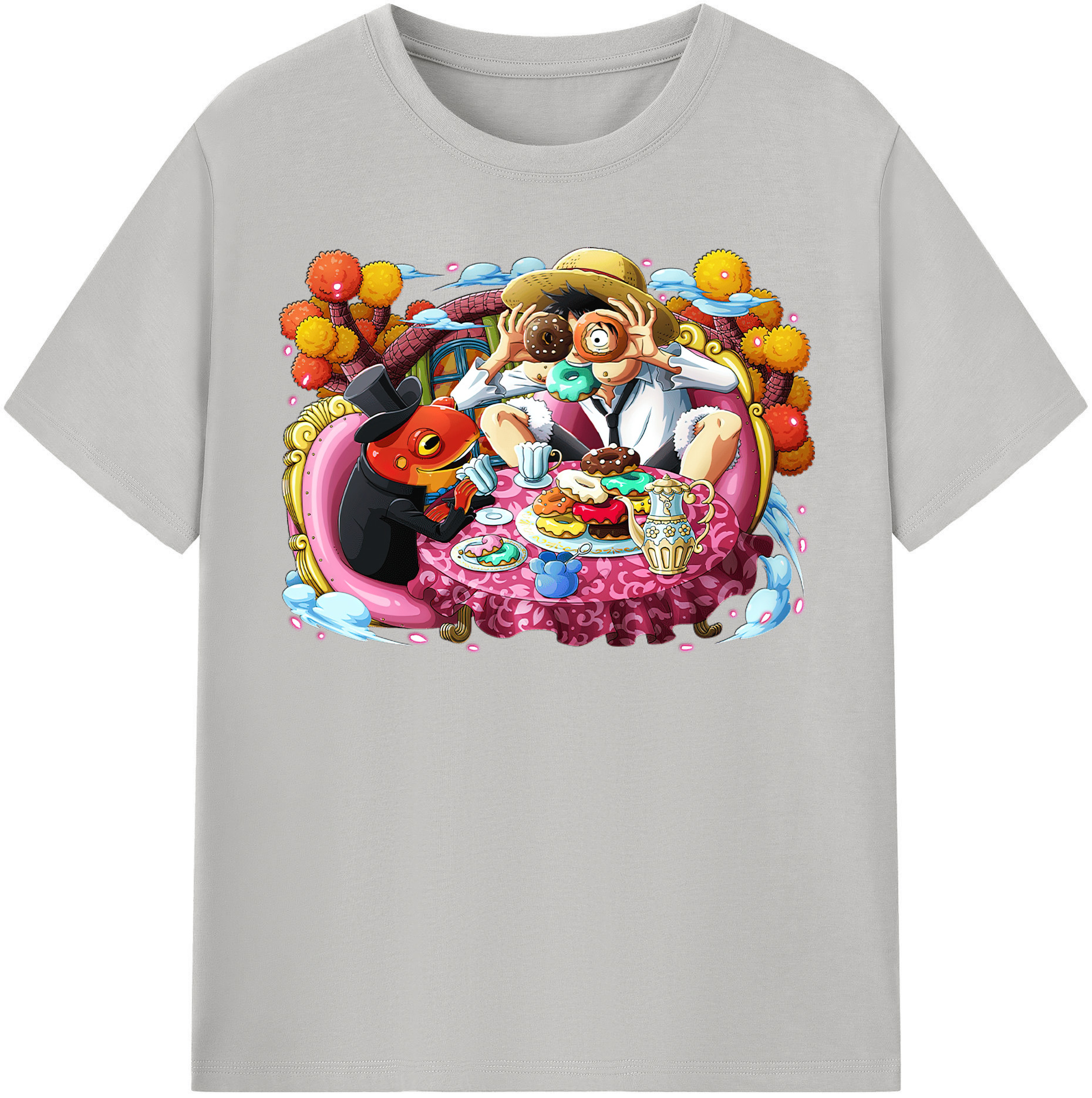 ワンピース モンキー・D・ルフィ ONE PIECE Monkey D. Luffy レディースカジュアルプリントTシャツ（綿100％）