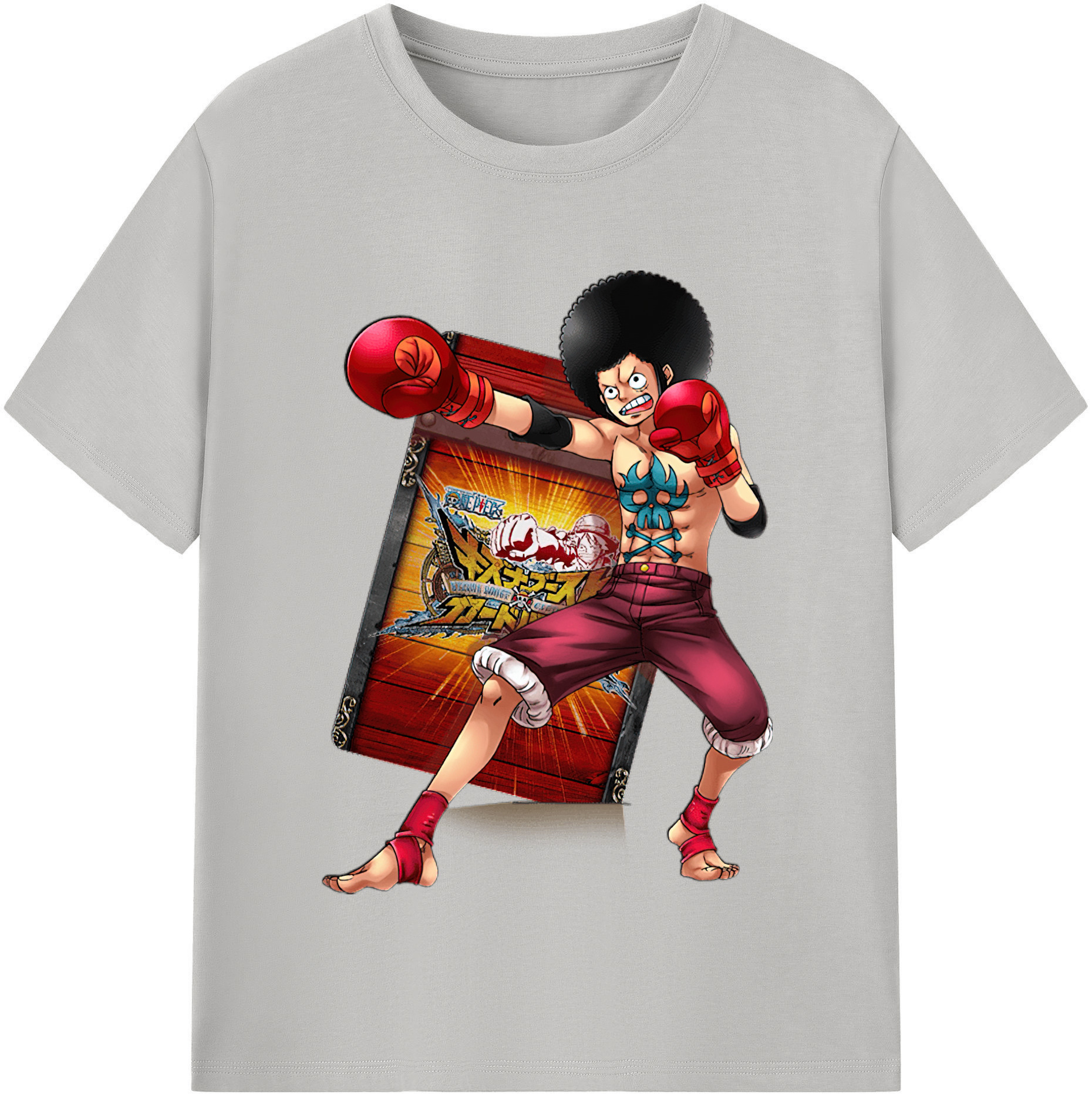ワンピース モンキー・D・ルフィ ONE PIECE Monkey D. Luffy レディースカジュアルプリントTシャツ（綿100％）