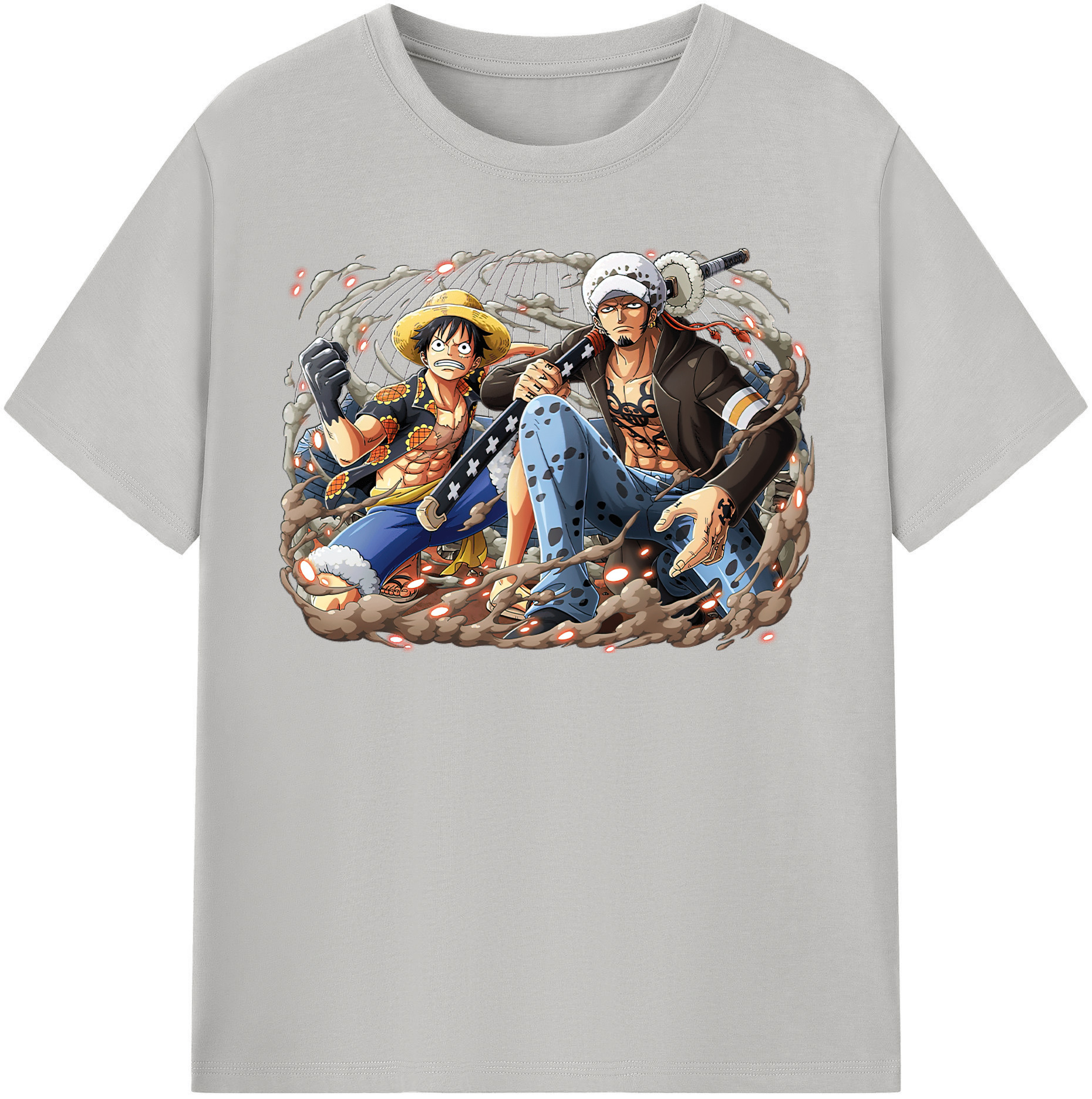 ワンピース モンキー・D・ルフィ ONE PIECE Monkey D. Luffy レディースカジュアルプリントTシャツ（綿100％）
