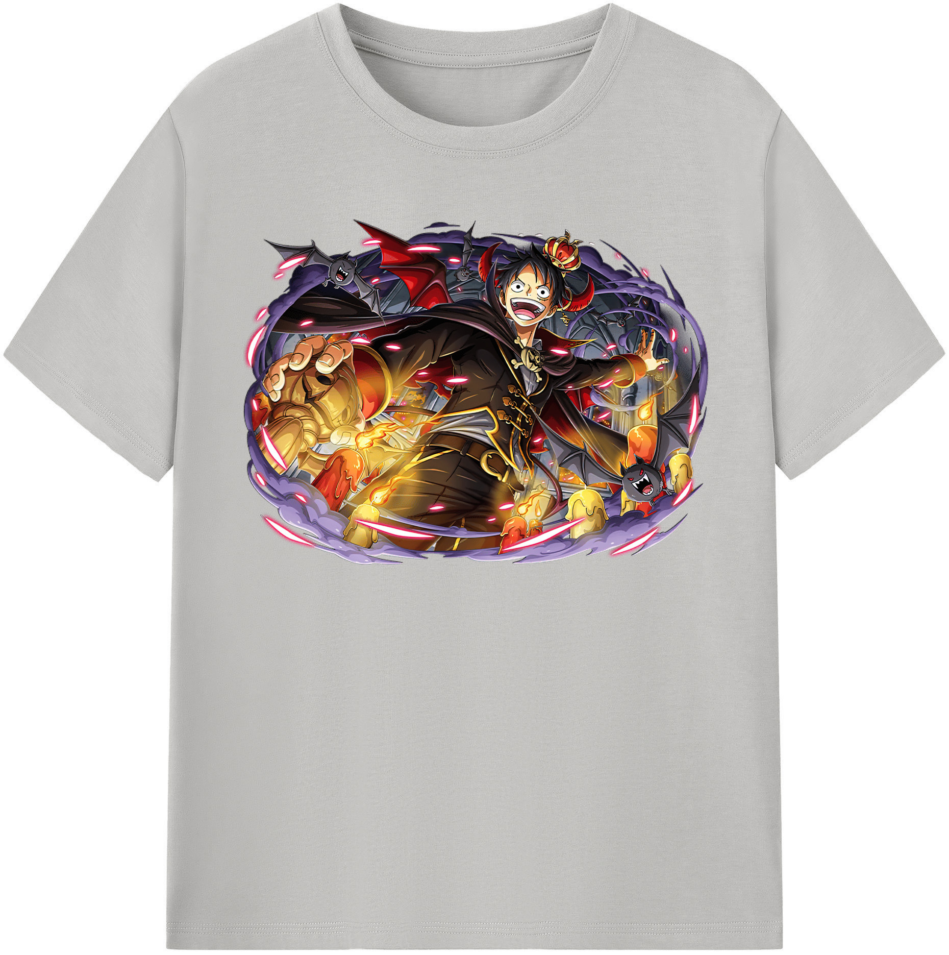 ワンピース モンキー・D・ルフィ ONE PIECE Monkey D. Luffy レディースカジュアルプリントTシャツ（綿100％）