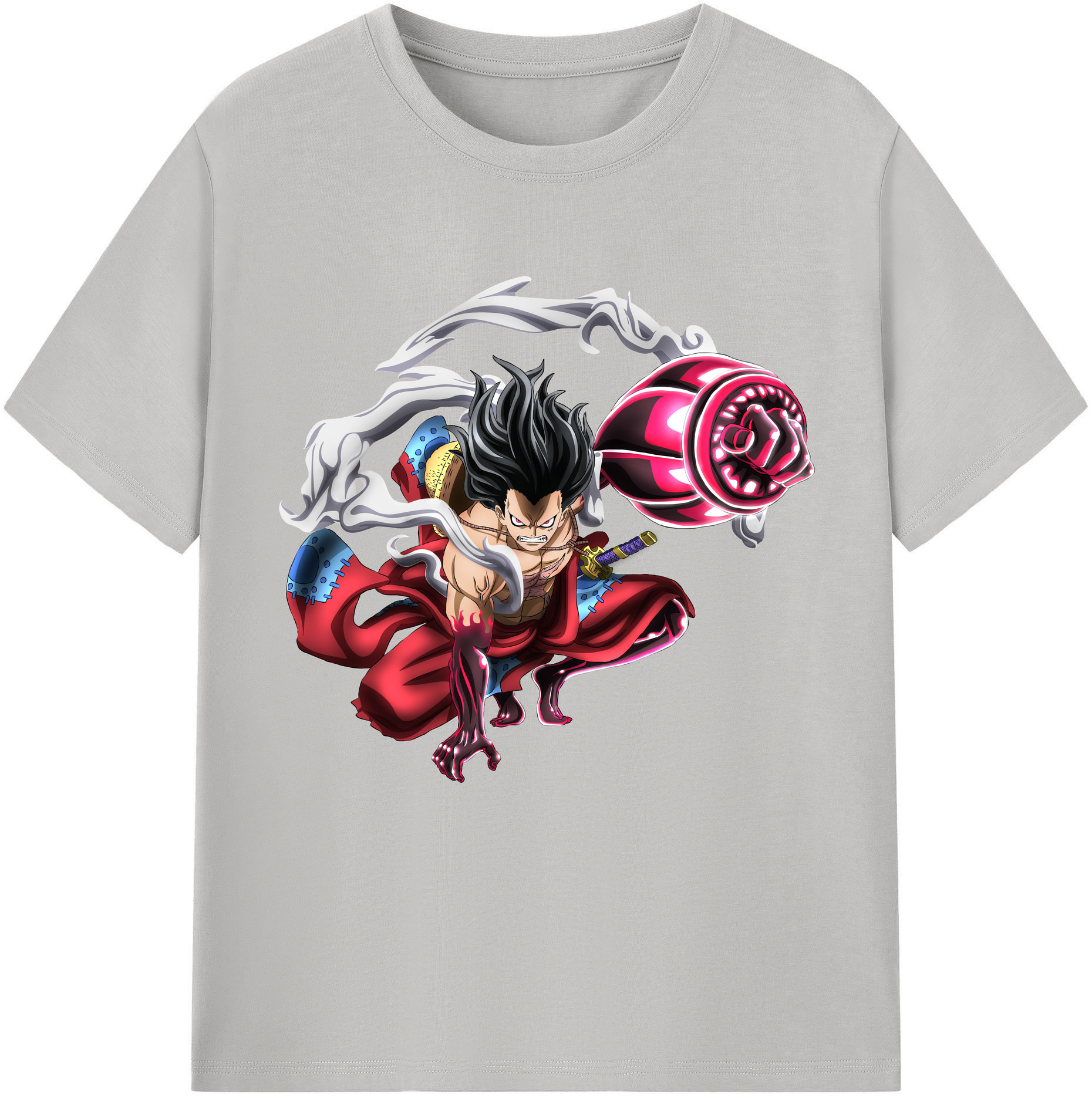 ワンピース モンキー・D・ルフィ ONE PIECE Monkey D. Luffy レディースカジュアルプリントTシャツ（綿100％）