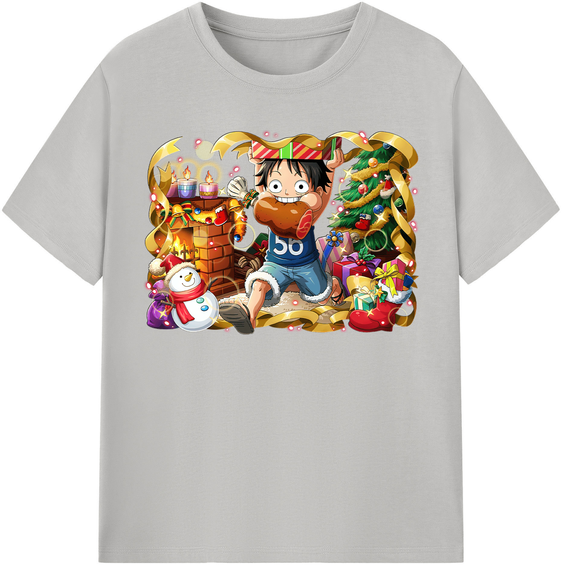 ワンピース モンキー・D・ルフィ ONE PIECE Monkey D. Luffy レディースカジュアルプリントTシャツ（綿100％）