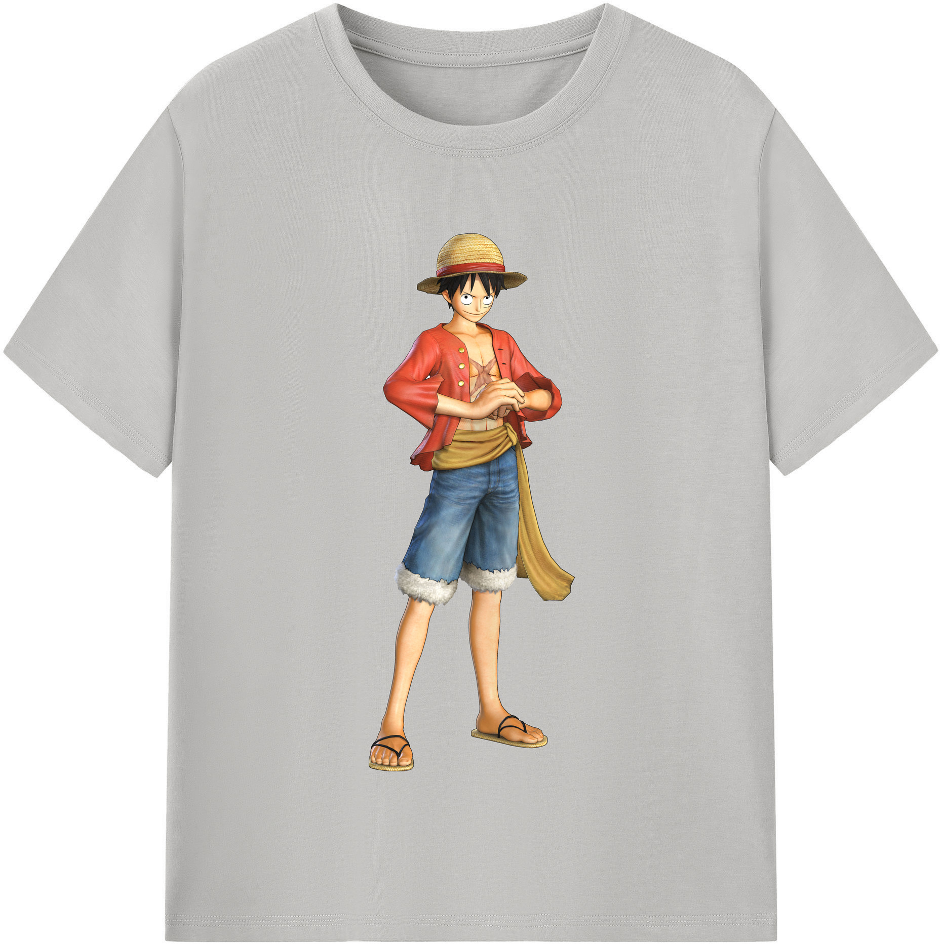 ワンピース モンキー・D・ルフィ ONE PIECE Monkey D. Luffy レディースカジュアルプリントTシャツ（綿100％）