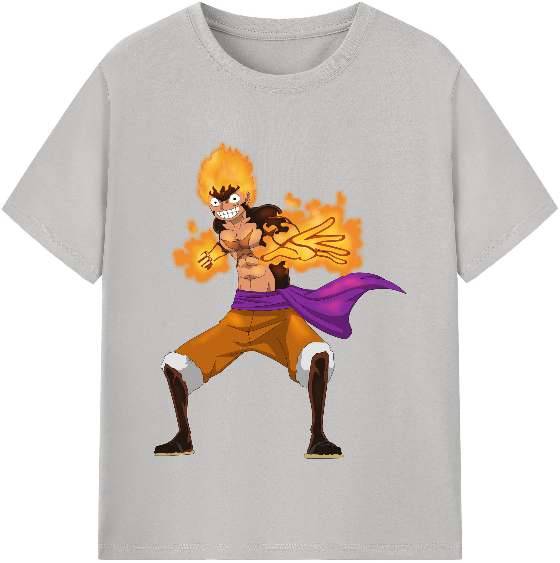 ワンピース モンキー・D・ルフィ ONE PIECE Monkey D. Luffy レディースカジュアルプリントTシャツ（綿100％）
