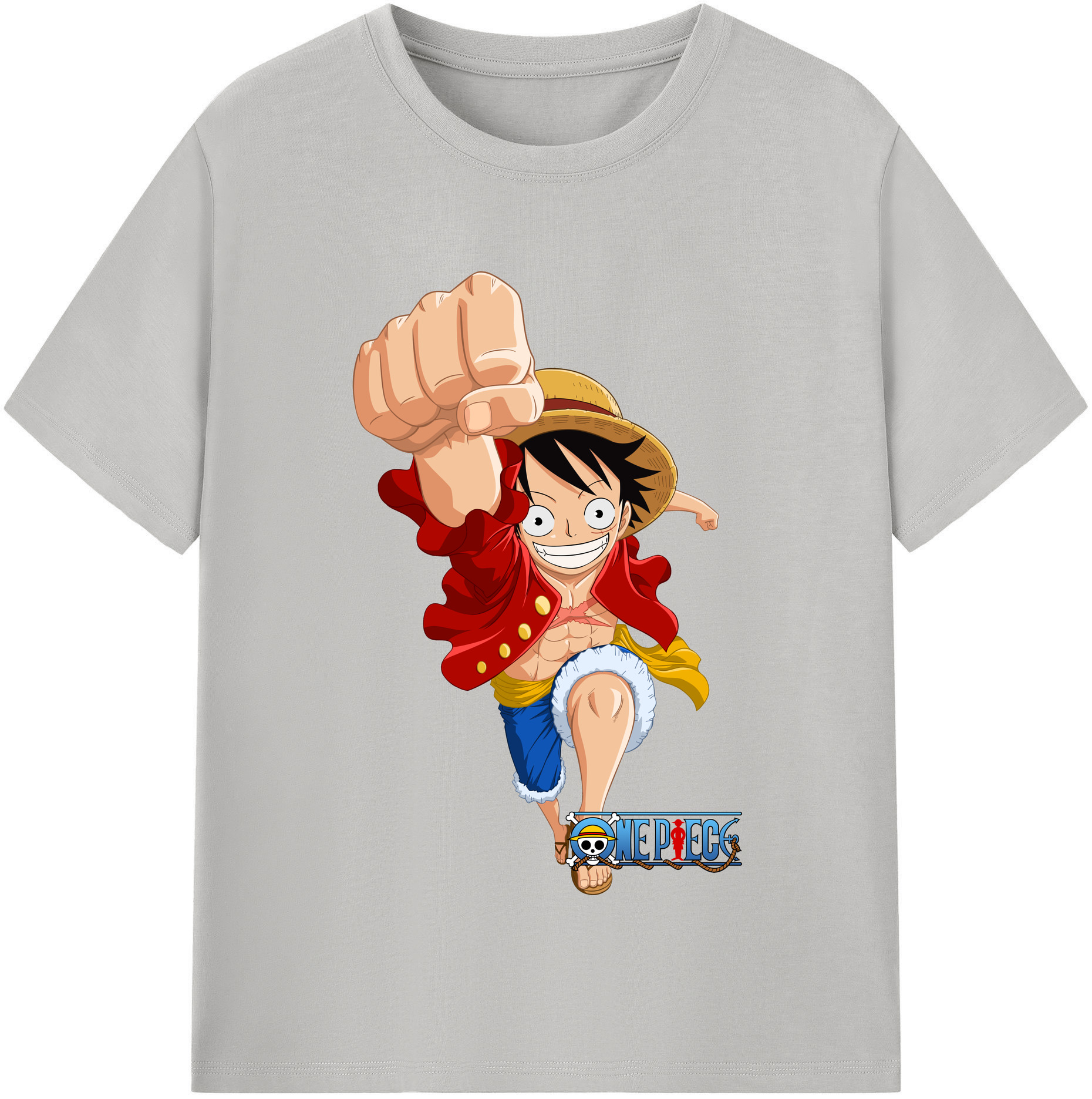 ワンピース モンキー・D・ルフィ ONE PIECE Monkey D. Luffy レディースカジュアルプリントTシャツ（綿100％）