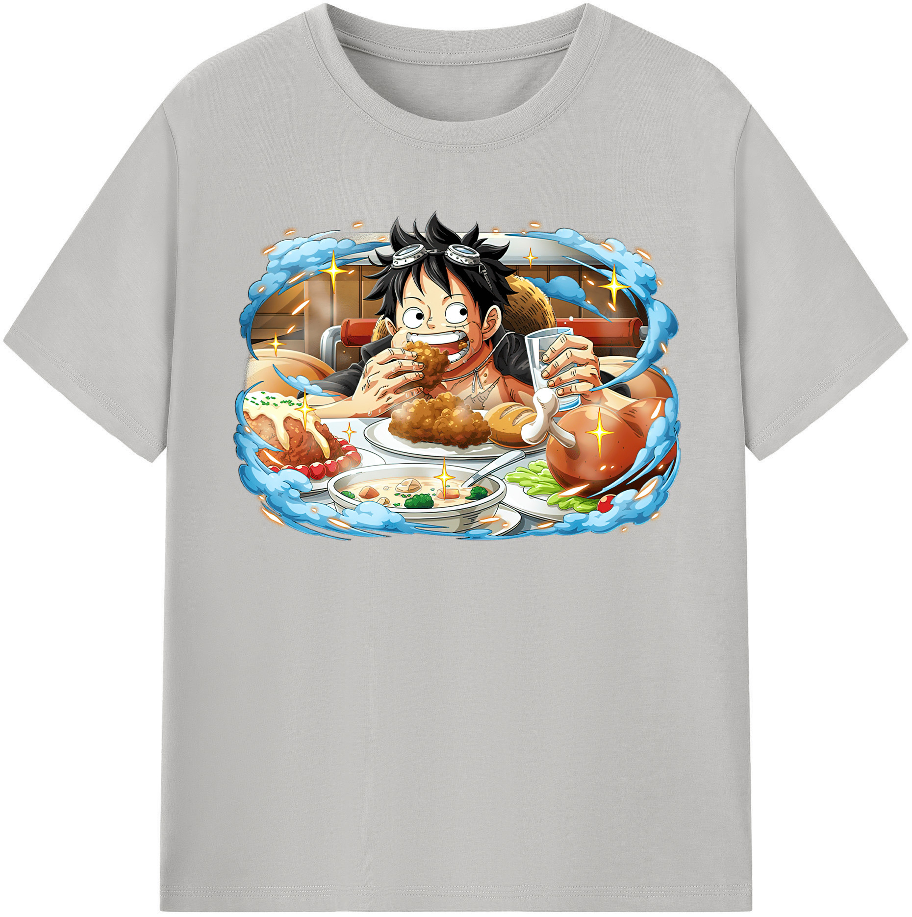 ワンピース モンキー・D・ルフィ ONE PIECE Monkey D. Luffy レディースカジュアルプリントTシャツ（綿100％）