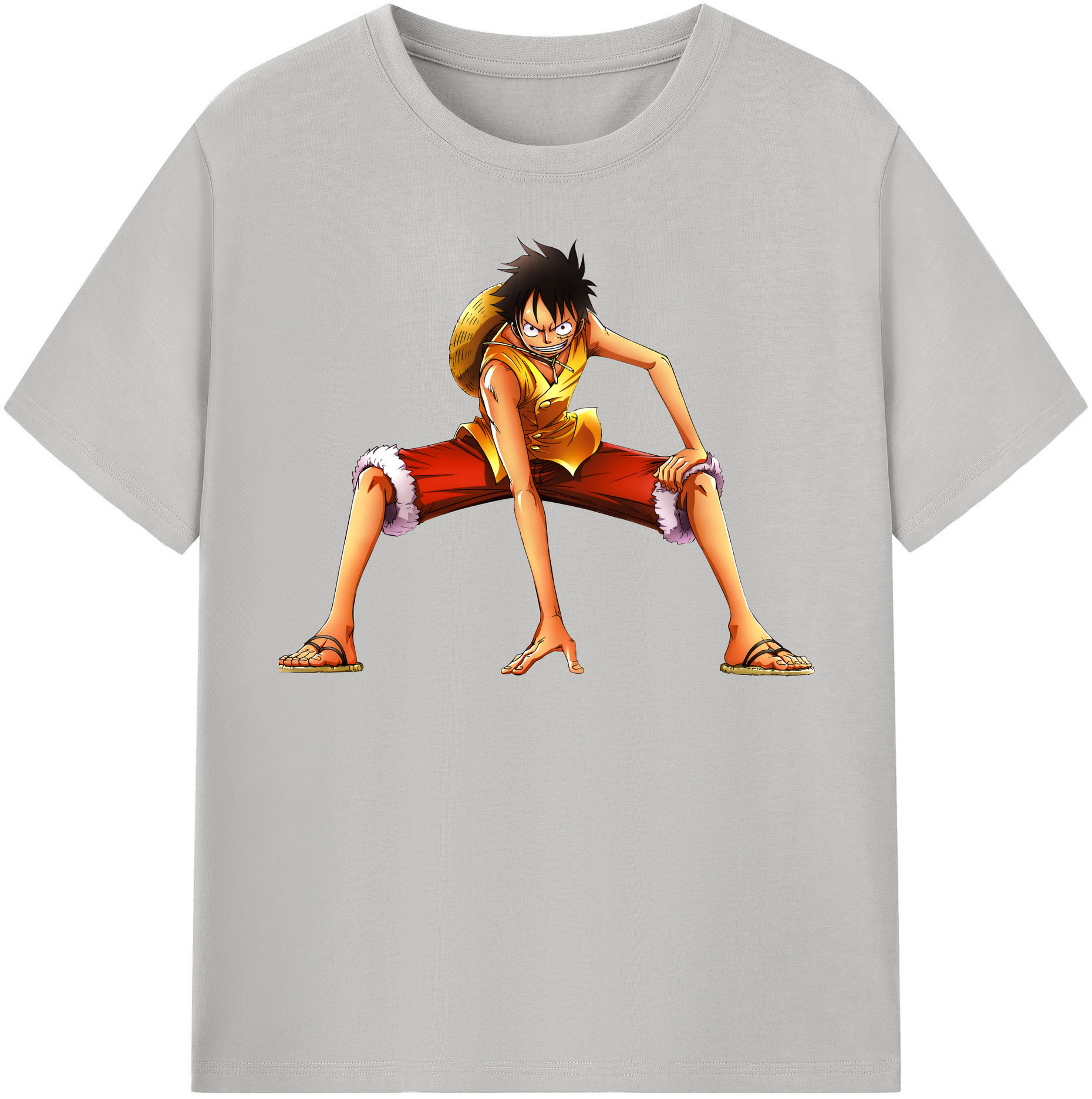 ワンピース モンキー・D・ルフィ ONE PIECE Monkey D. Luffy レディースカジュアルプリントTシャツ（綿100％）