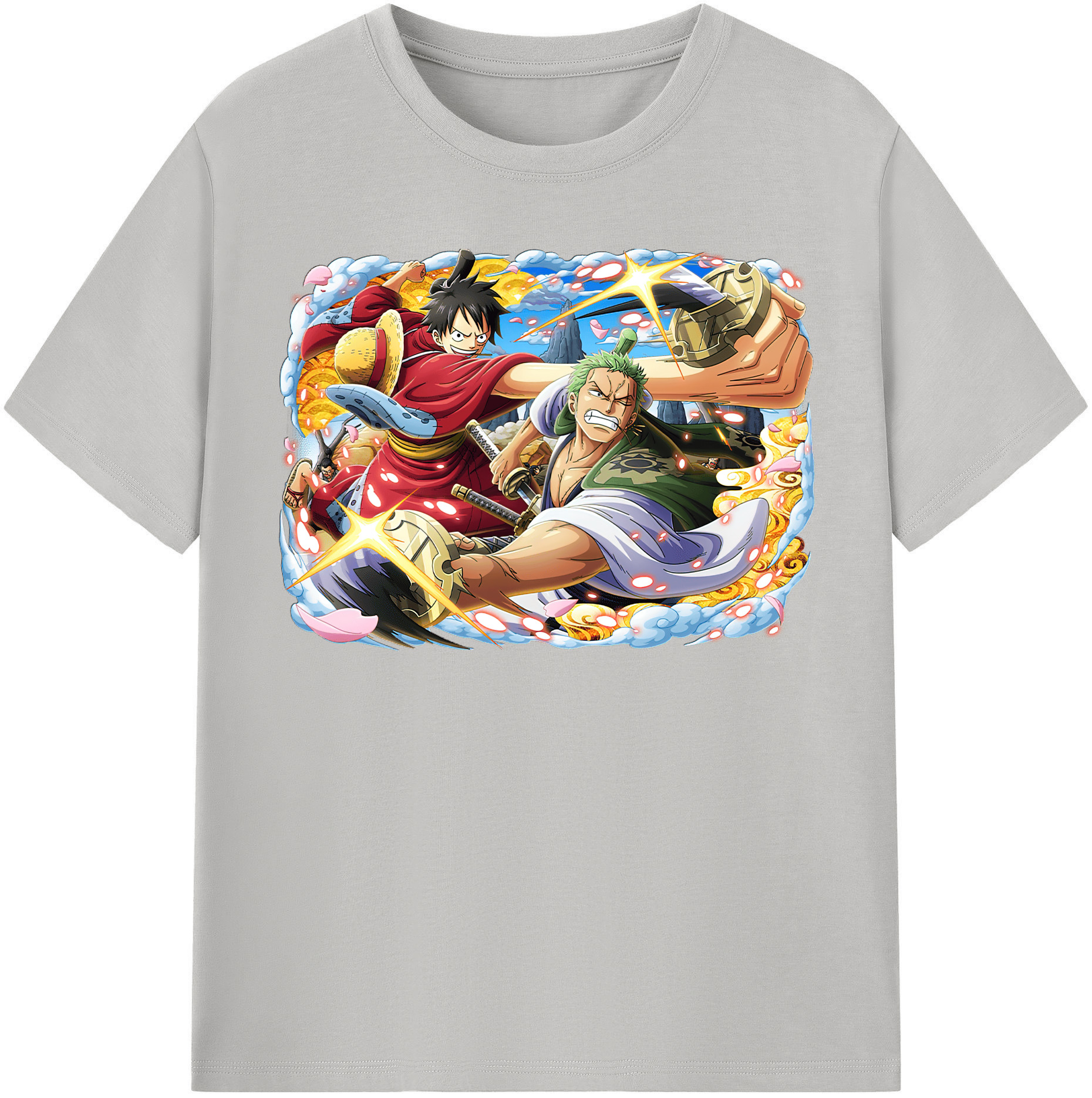 ワンピース モンキー・D・ルフィ ONE PIECE Monkey D. Luffy レディースカジュアルプリントTシャツ（綿100％）