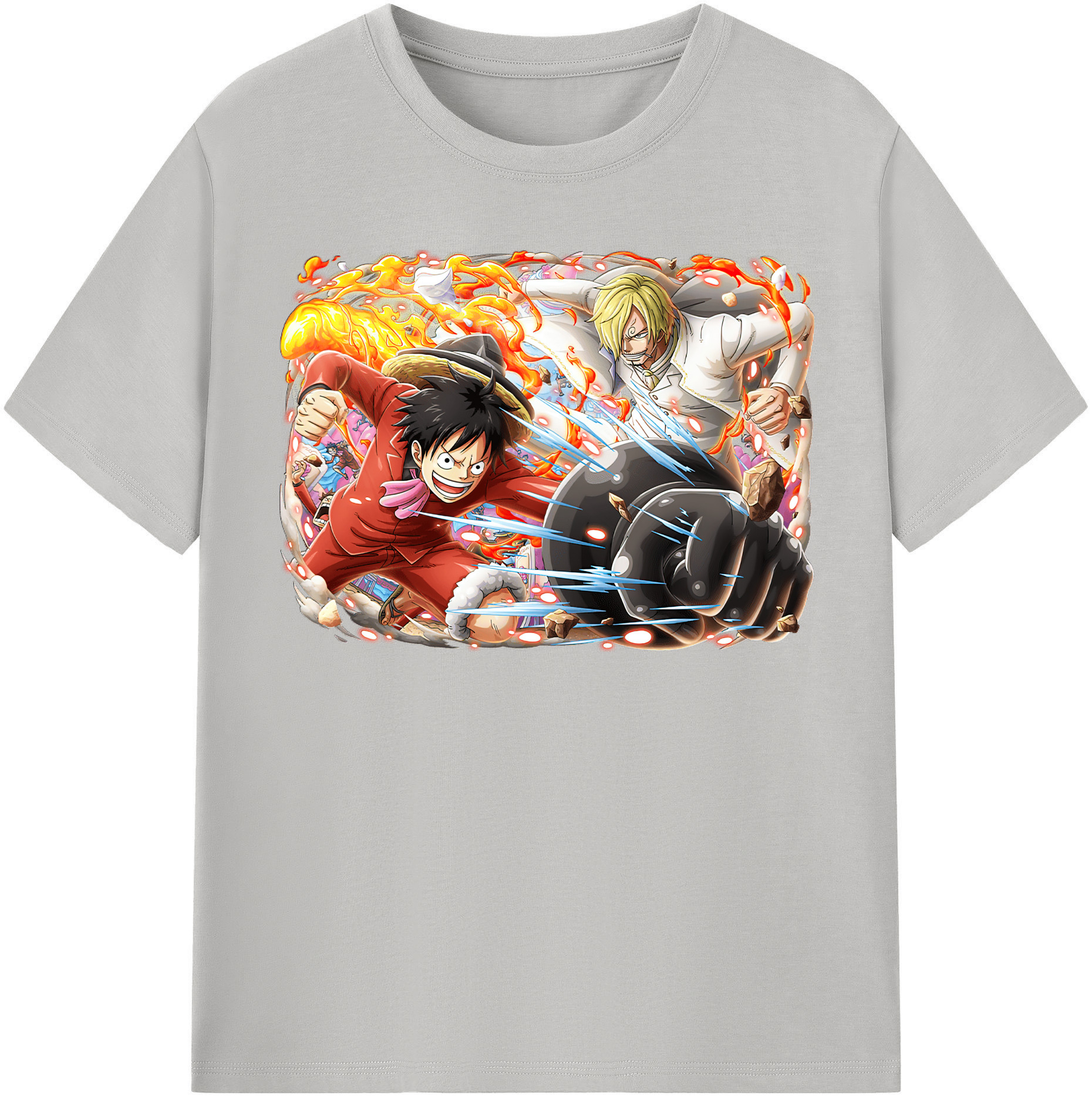 ワンピース モンキー・D・ルフィ ONE PIECE Monkey D. Luffy レディースカジュアルプリントTシャツ（綿100％）