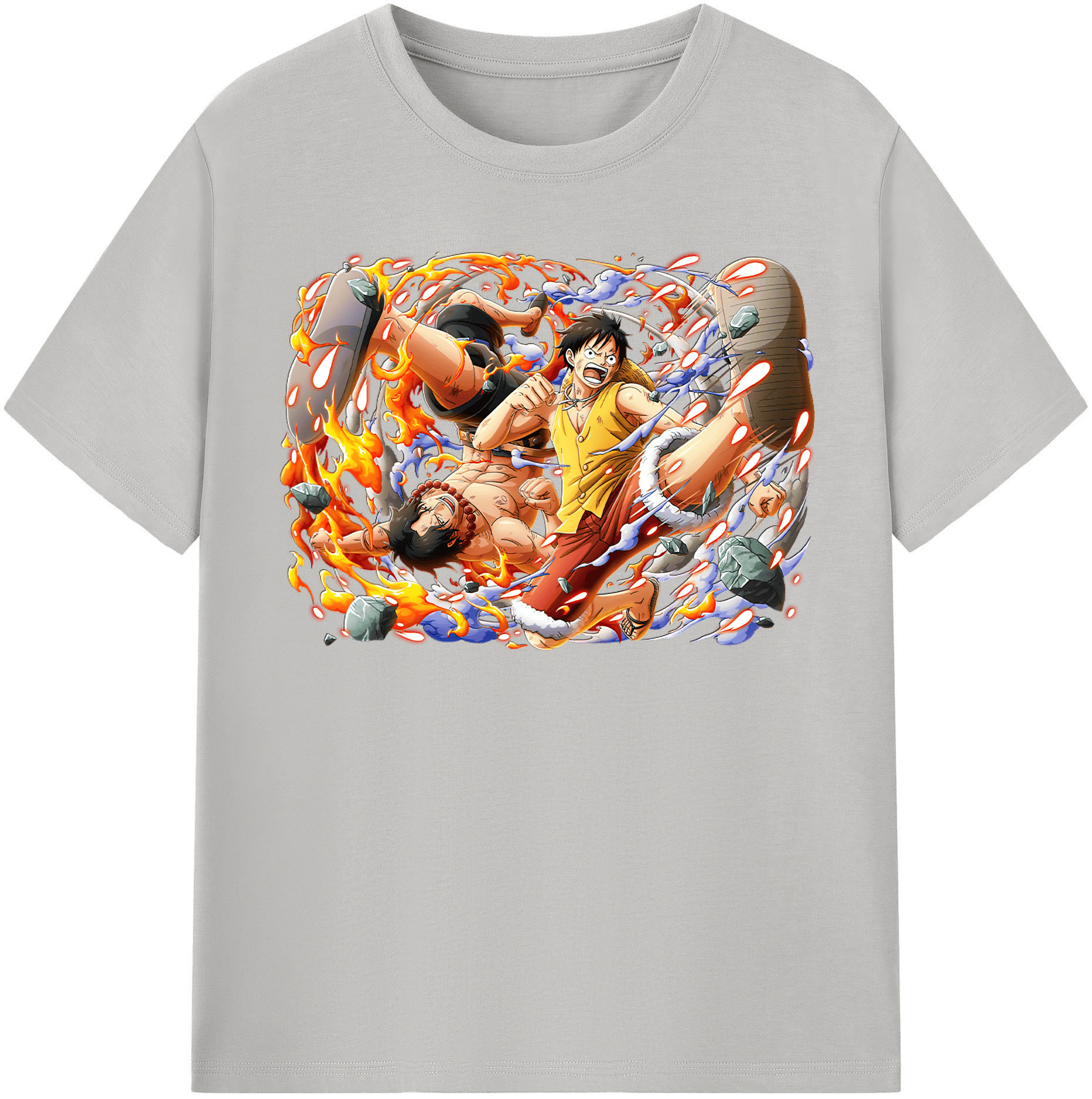 ワンピース モンキー・D・ルフィ ONE PIECE Monkey D. Luffy レディースカジュアルプリントTシャツ（綿100％）