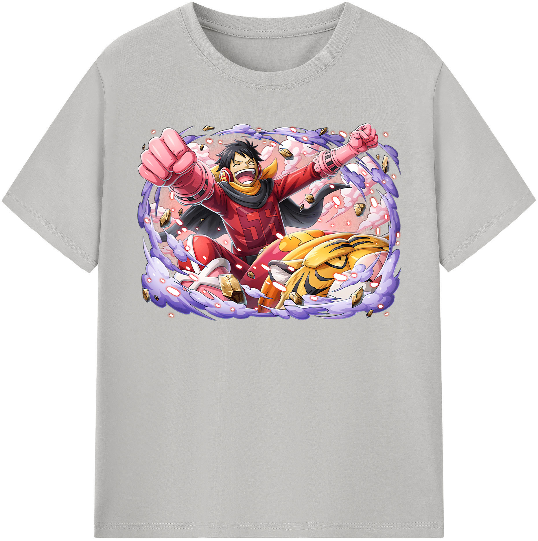 ワンピース モンキー・D・ルフィ ONE PIECE Monkey D. Luffy レディースカジュアルプリントTシャツ（綿100％）