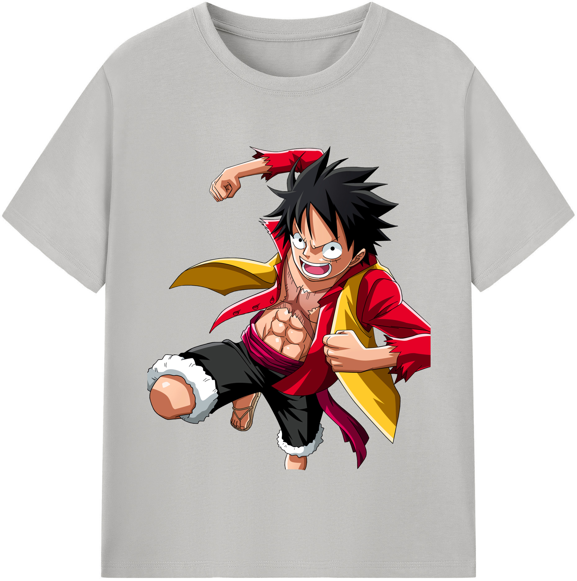ワンピース モンキー・D・ルフィ ONE PIECE Monkey D. Luffy レディースカジュアルプリントTシャツ（綿100％）