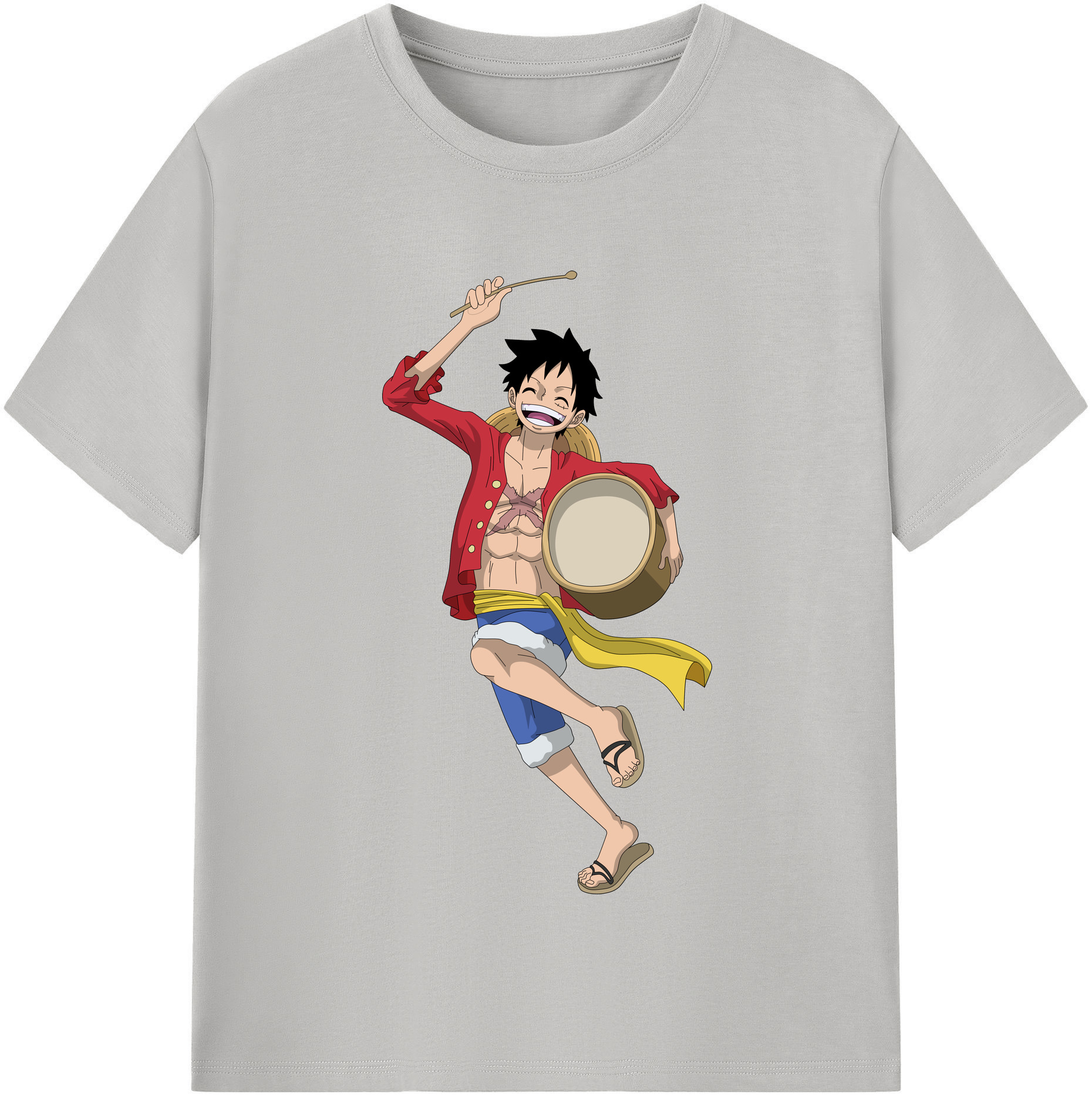 ワンピース モンキー・D・ルフィ ONE PIECE Monkey D. Luffy レディースカジュアルプリントTシャツ（綿100％）