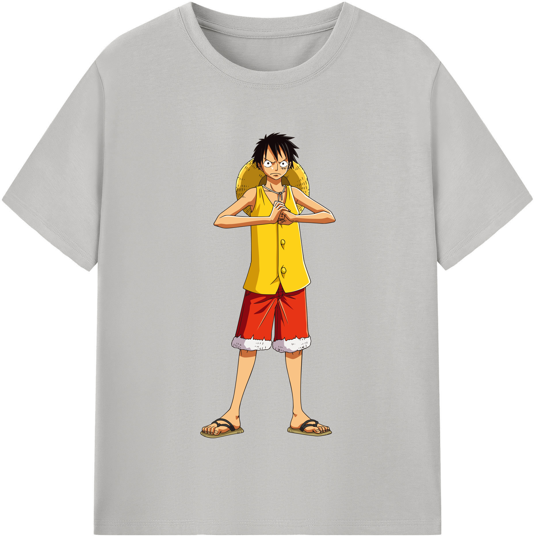 ワンピース モンキー・D・ルフィ ONE PIECE Monkey D. Luffy レディースカジュアルプリントTシャツ（綿100％）