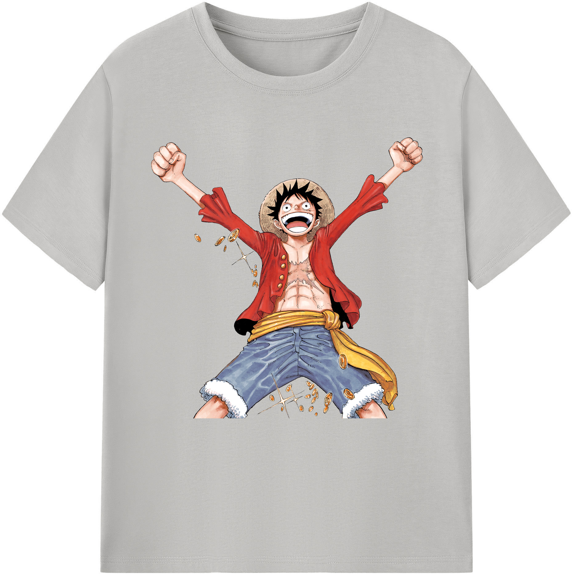 ワンピース モンキー・D・ルフィ ONE PIECE Monkey D. Luffy レディースカジュアルプリントTシャツ（綿100％）