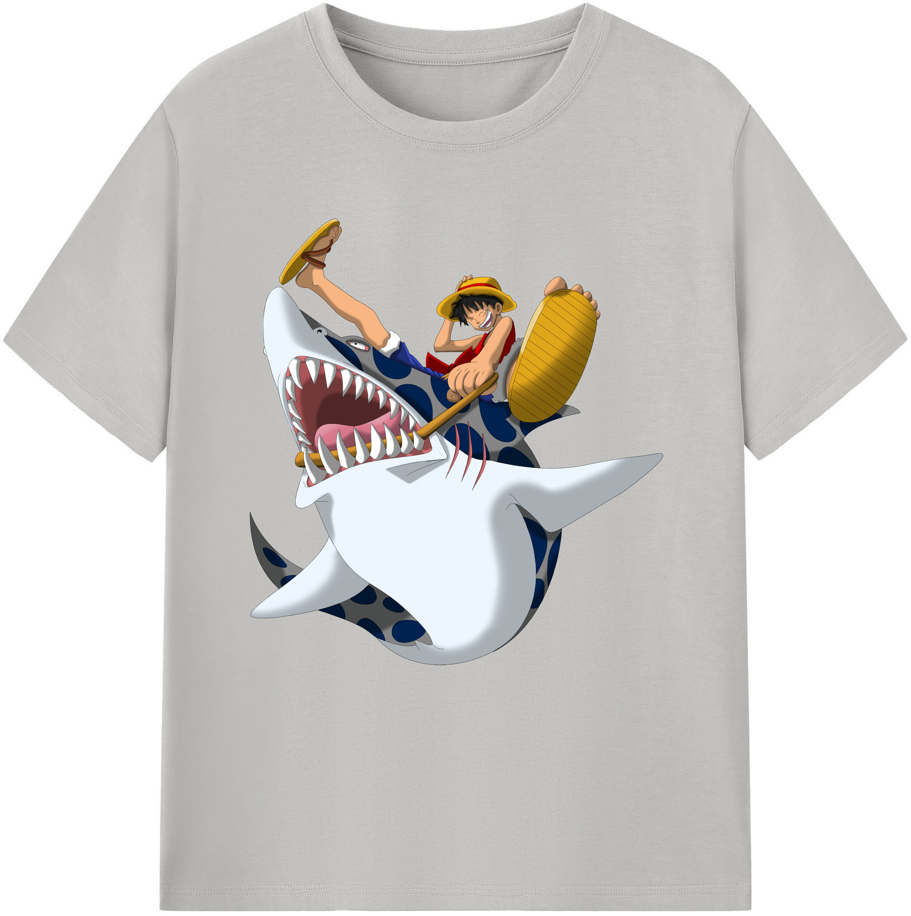 ワンピース モンキー・D・ルフィ ONE PIECE Monkey D. Luffy レディースカジュアルプリントTシャツ（綿100％）