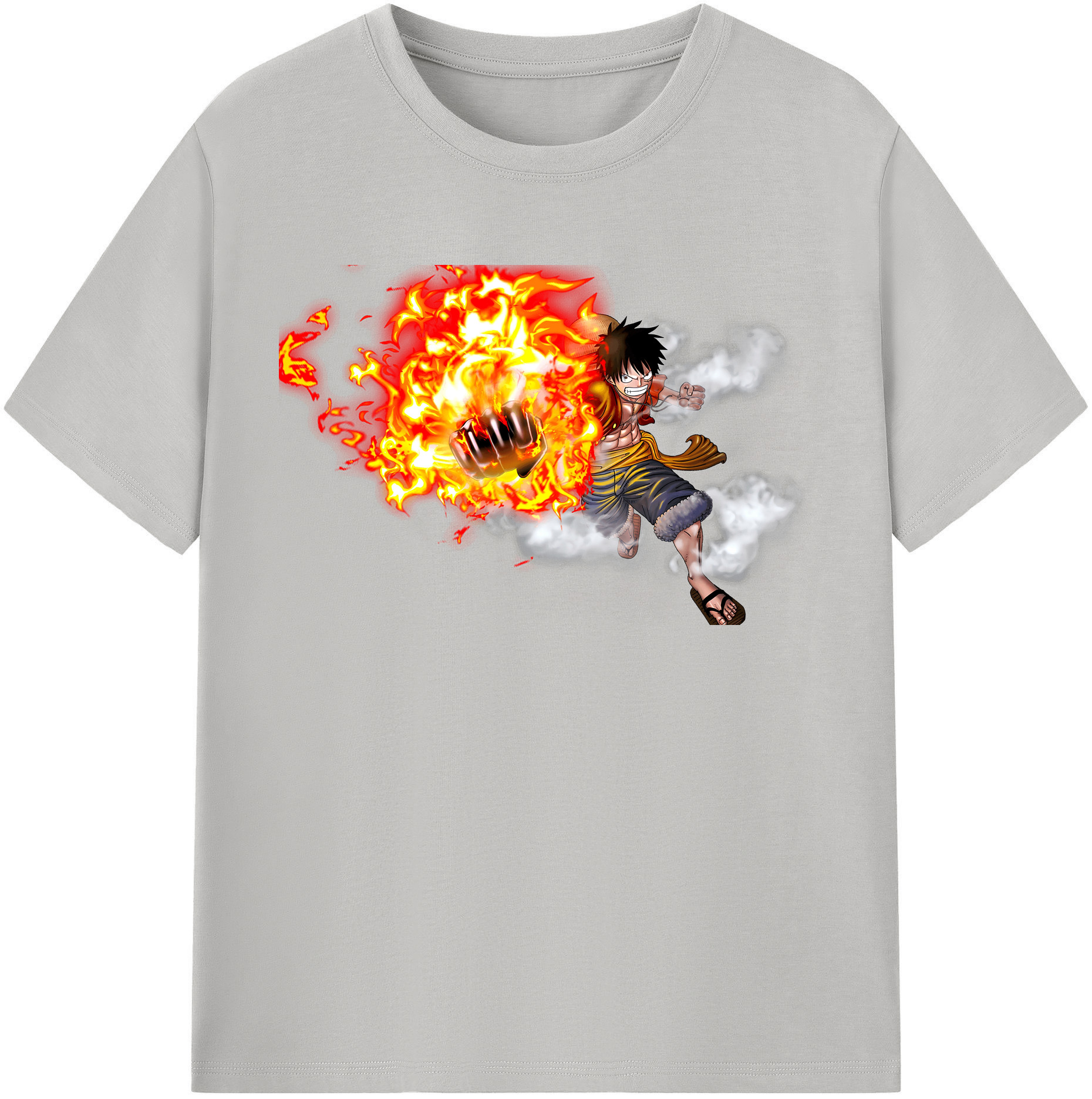 ワンピース モンキー・D・ルフィ ONE PIECE Monkey D. Luffy レディースカジュアルプリントTシャツ（綿100％）