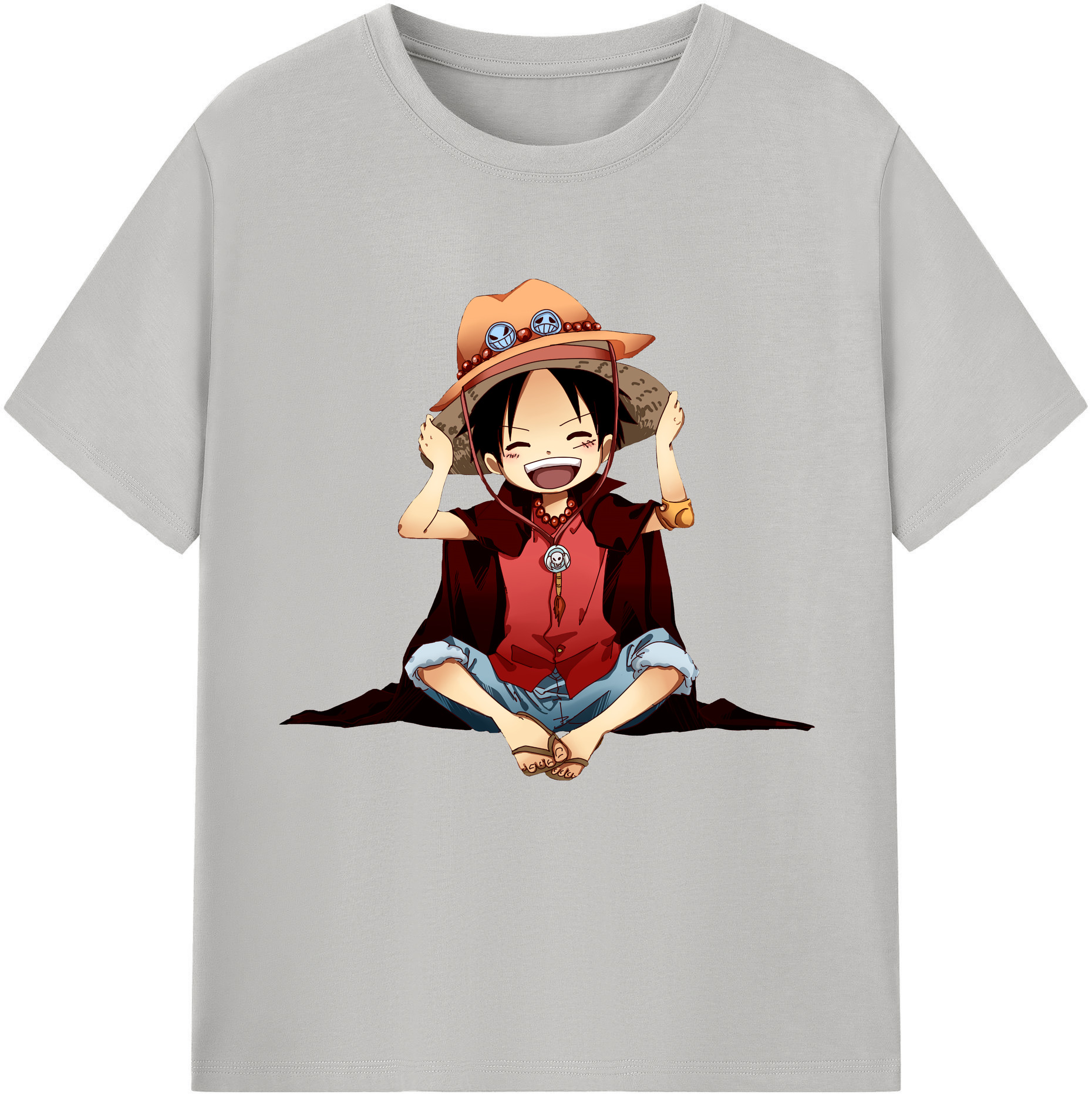 ワンピース モンキー・D・ルフィ ONE PIECE Monkey D. Luffy レディースカジュアルプリントTシャツ（綿100％）