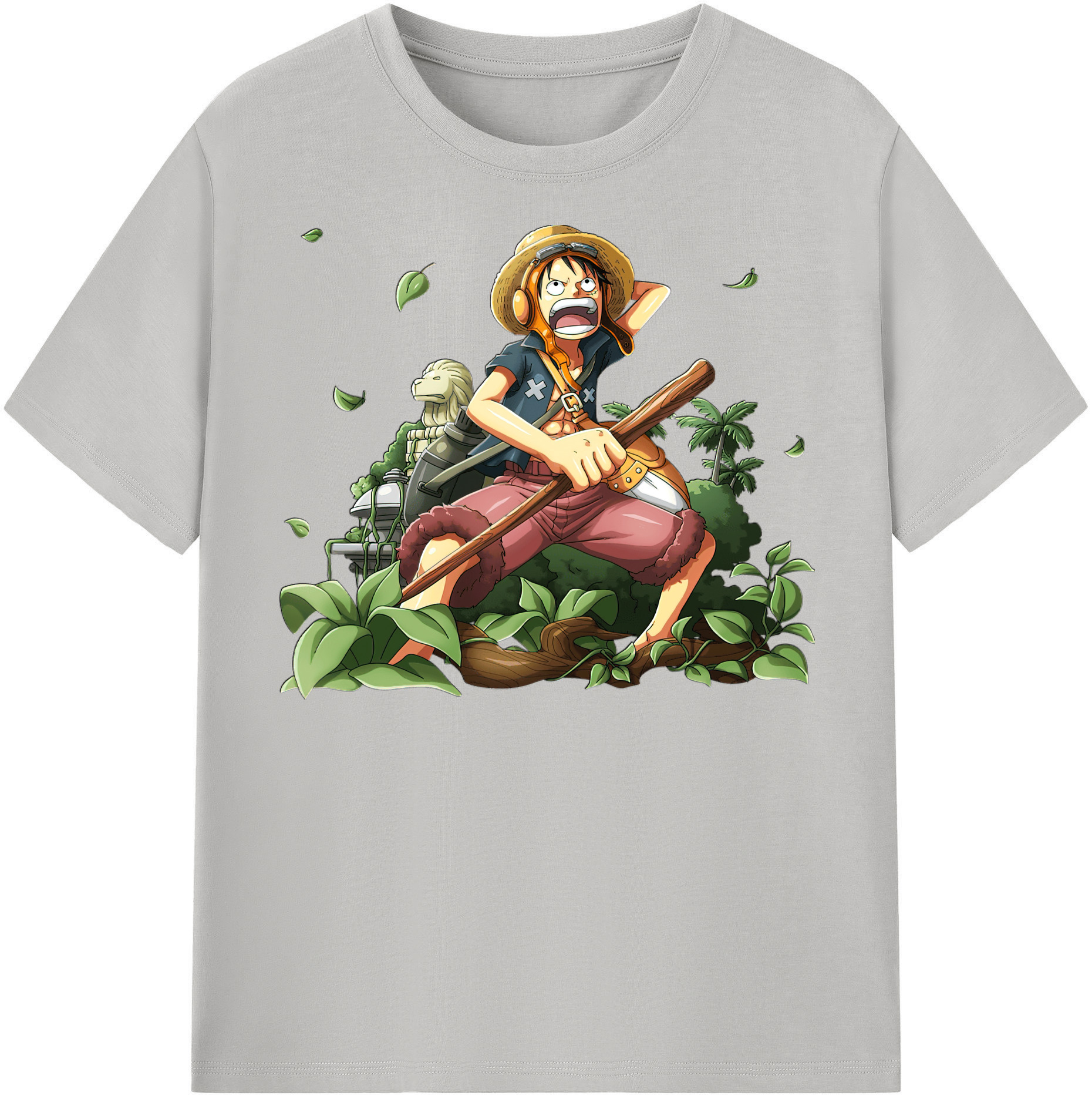 ワンピース モンキー・D・ルフィ ONE PIECE Monkey D. Luffy レディースカジュアルプリントTシャツ（綿100％）