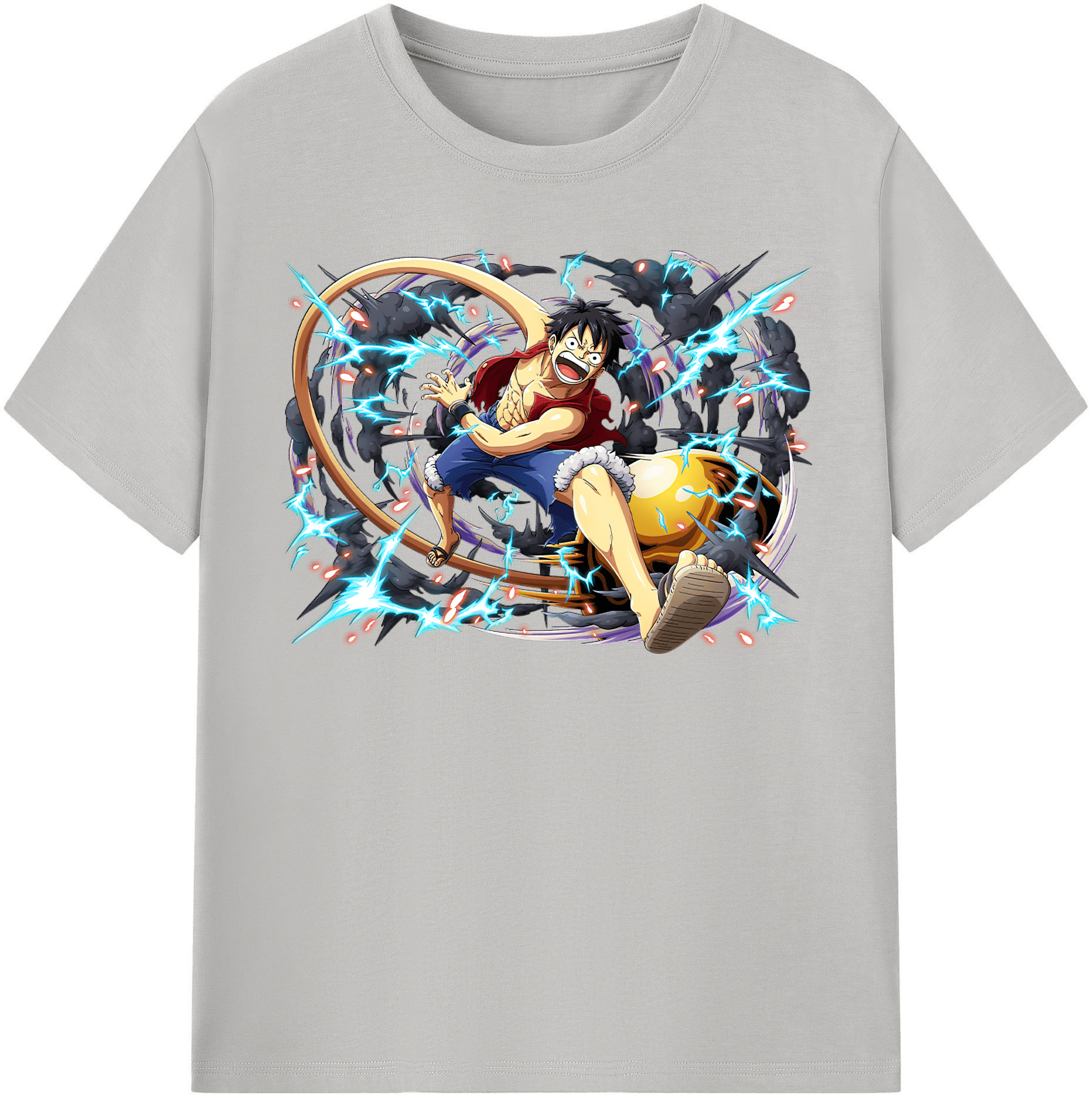 ワンピース モンキー・D・ルフィ ONE PIECE Monkey D. Luffy レディースカジュアルプリントTシャツ（綿100％）