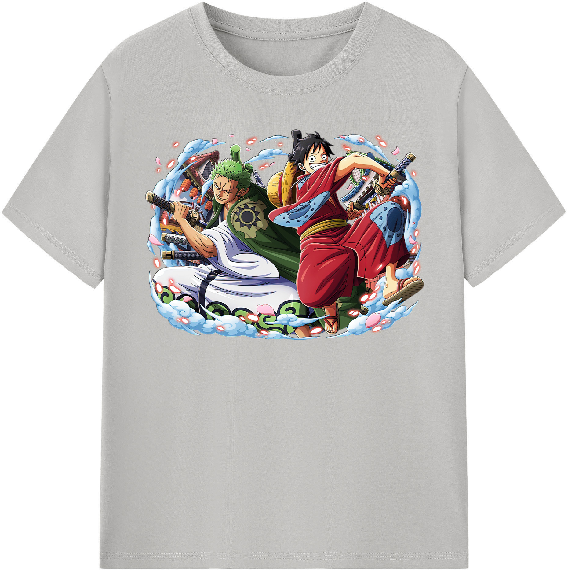 ワンピース モンキー・D・ルフィ ONE PIECE Monkey D. Luffy レディースカジュアルプリントTシャツ（綿100％）
