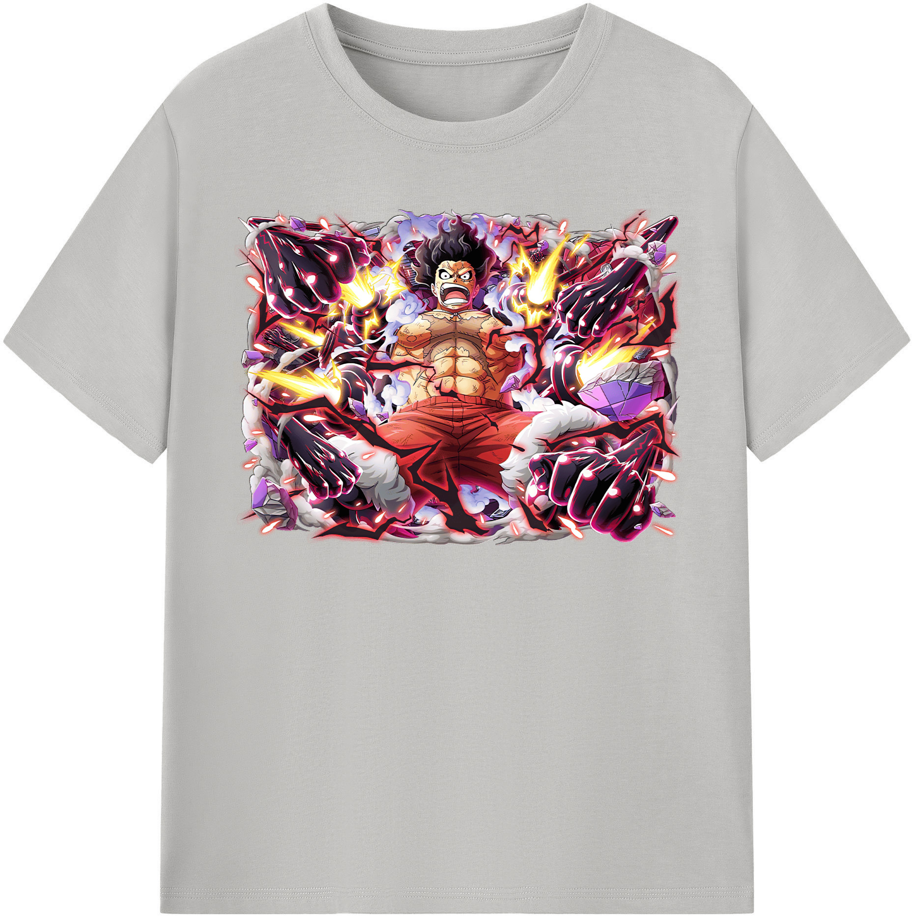 ワンピース モンキー・D・ルフィ ONE PIECE Monkey D. Luffy レディースカジュアルプリントTシャツ（綿100％）