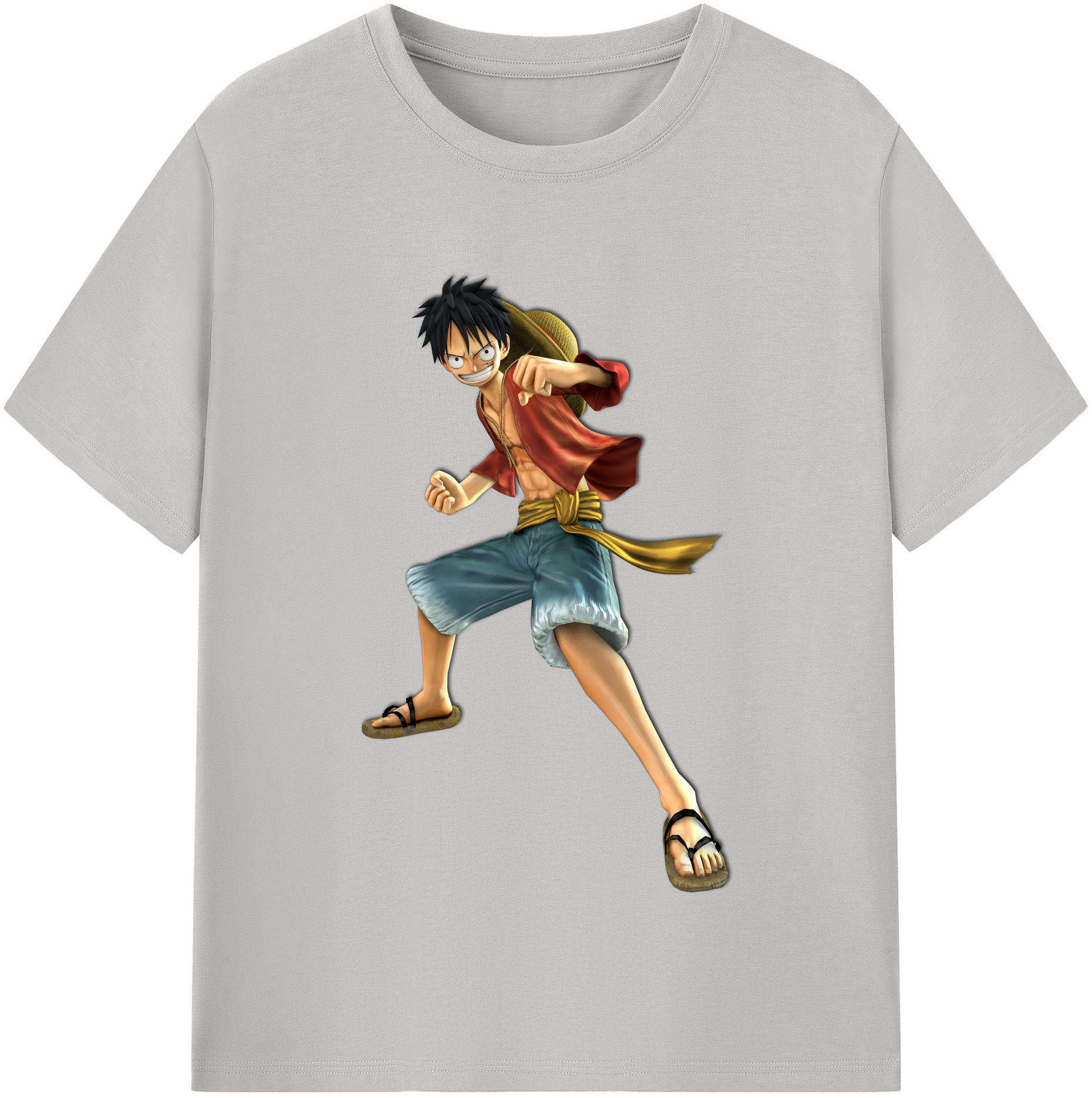 ワンピース モンキー・D・ルフィ ONE PIECE Monkey D. Luffy レディースカジュアルプリントTシャツ（綿100％）