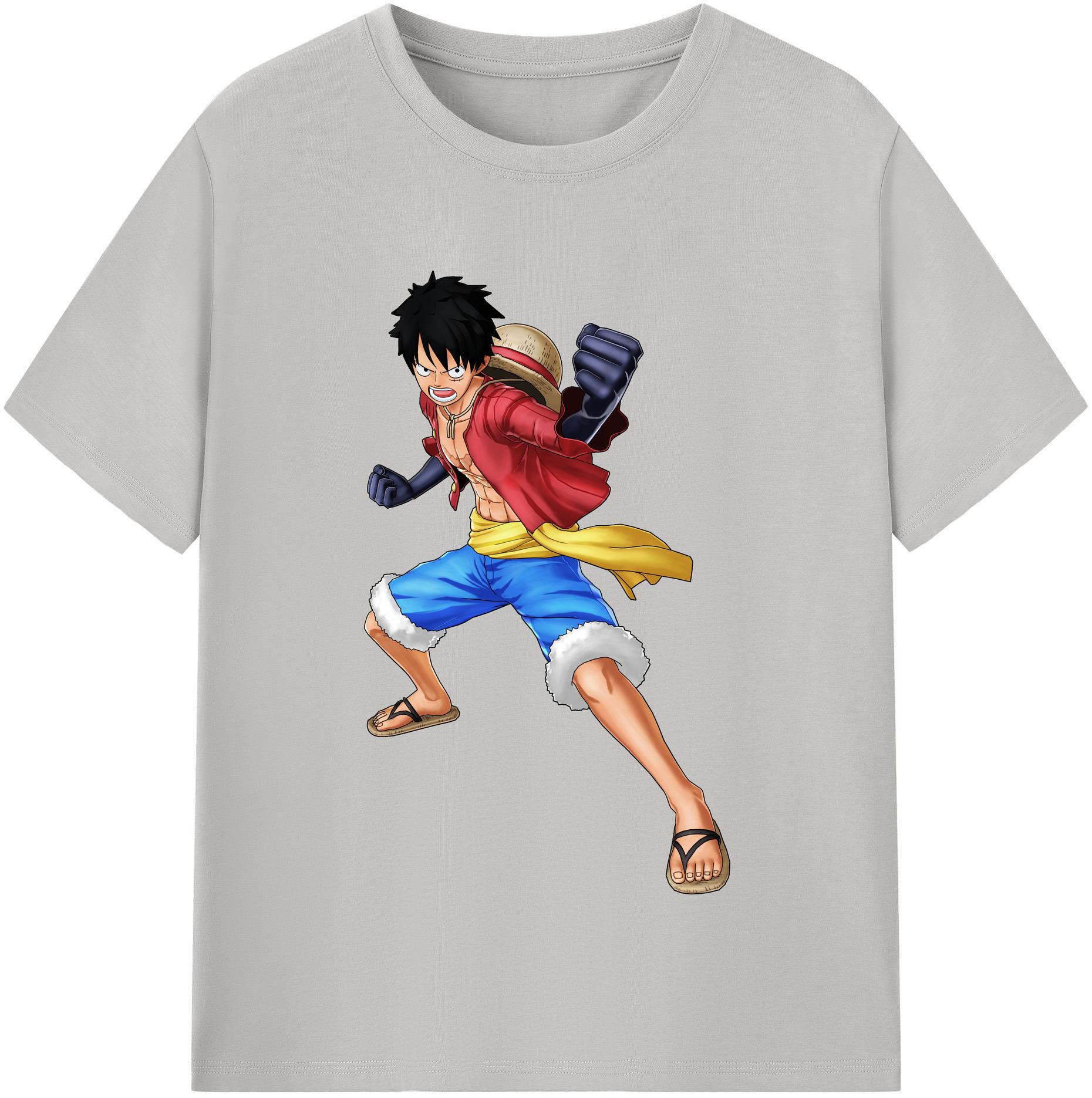 ワンピース モンキー・D・ルフィ ONE PIECE Monkey D. Luffy レディースカジュアルプリントTシャツ（綿100％）