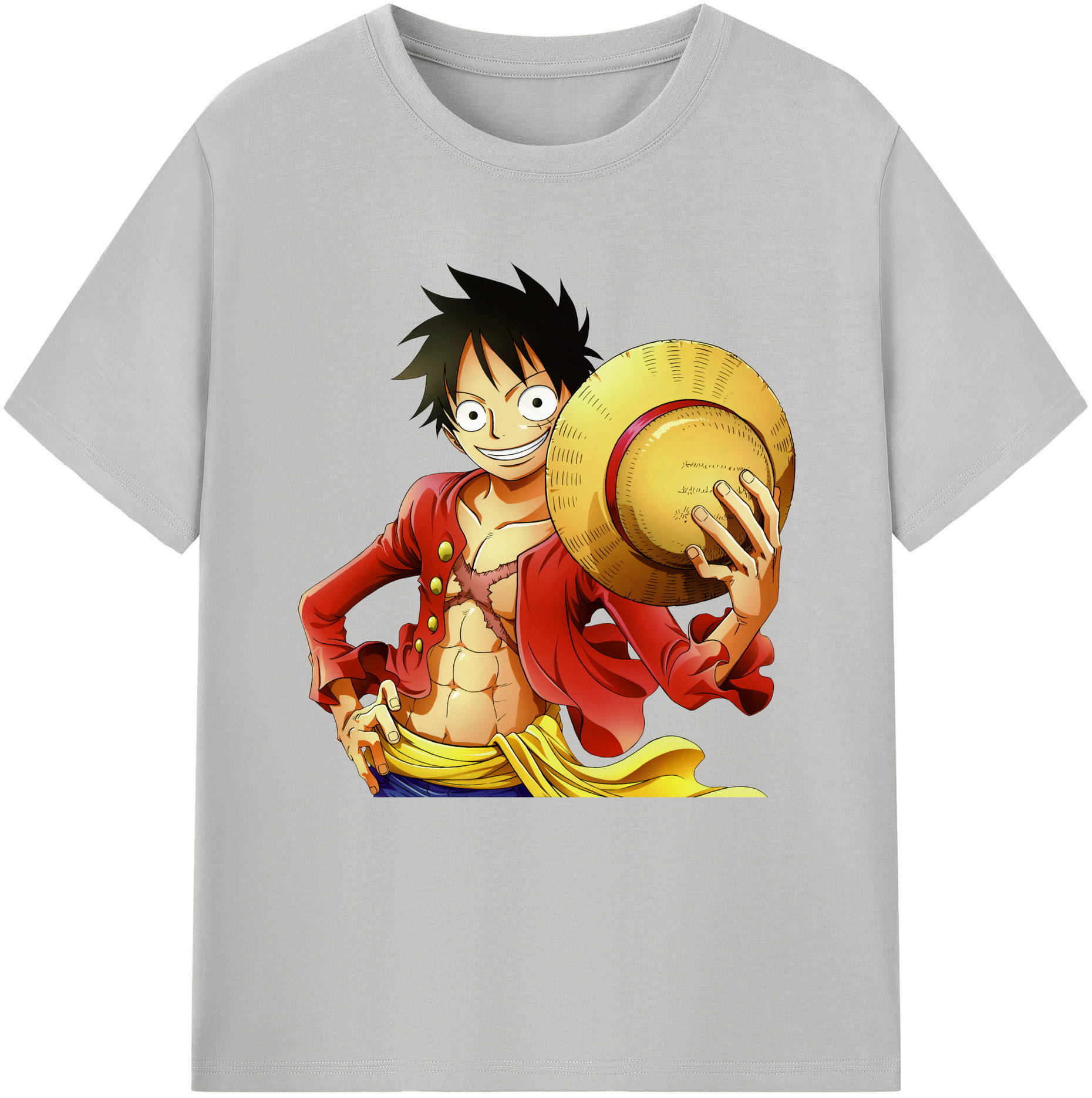 ワンピース モンキー・D・ルフィ ONE PIECE Monkey D. Luffy レディースカジュアルプリントTシャツ（綿100％）