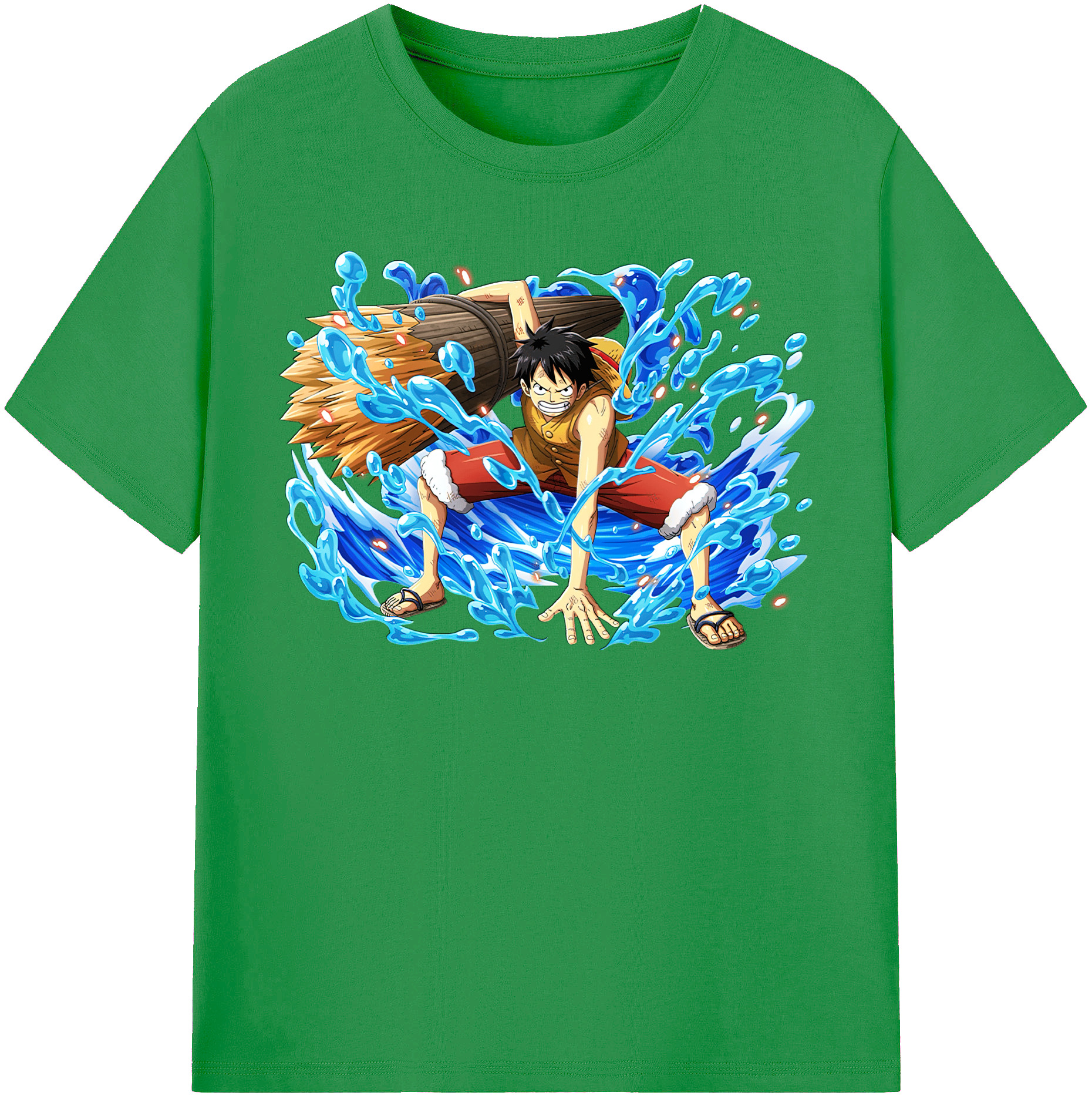 ワンピース モンキー・D・ルフィ ONE PIECE Monkey D. Luffy レディースカジュアルプリントTシャツ（綿100％）