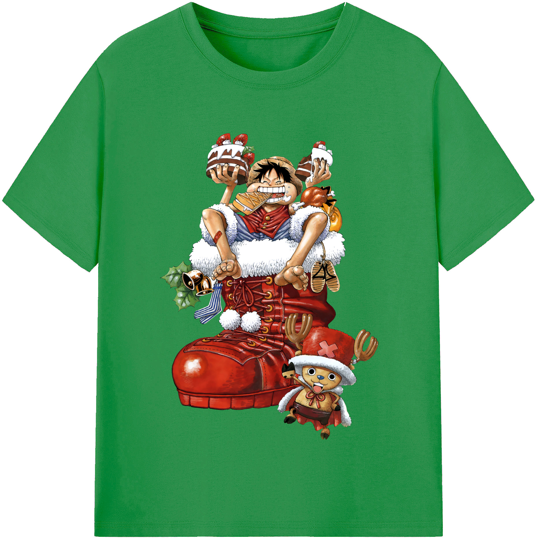 ワンピース モンキー・D・ルフィ ONE PIECE Monkey D. Luffy レディースカジュアルプリントTシャツ（綿100％）